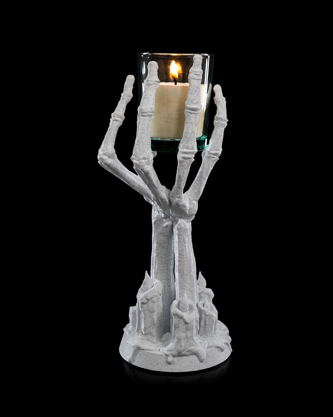 Skeleton Hand Candle Holder – Gothic Halloween Decor | Creepy Skeleton Hand with Candle Stand | 3D Printed Haunted House Prop