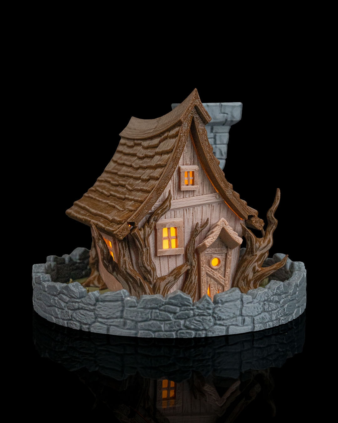 Ghost Manor Table Lamp & Backflow Incense Burner – Haunted House Halloween Decor | 3D Printed Spooky Light & Smoke Effect Burner