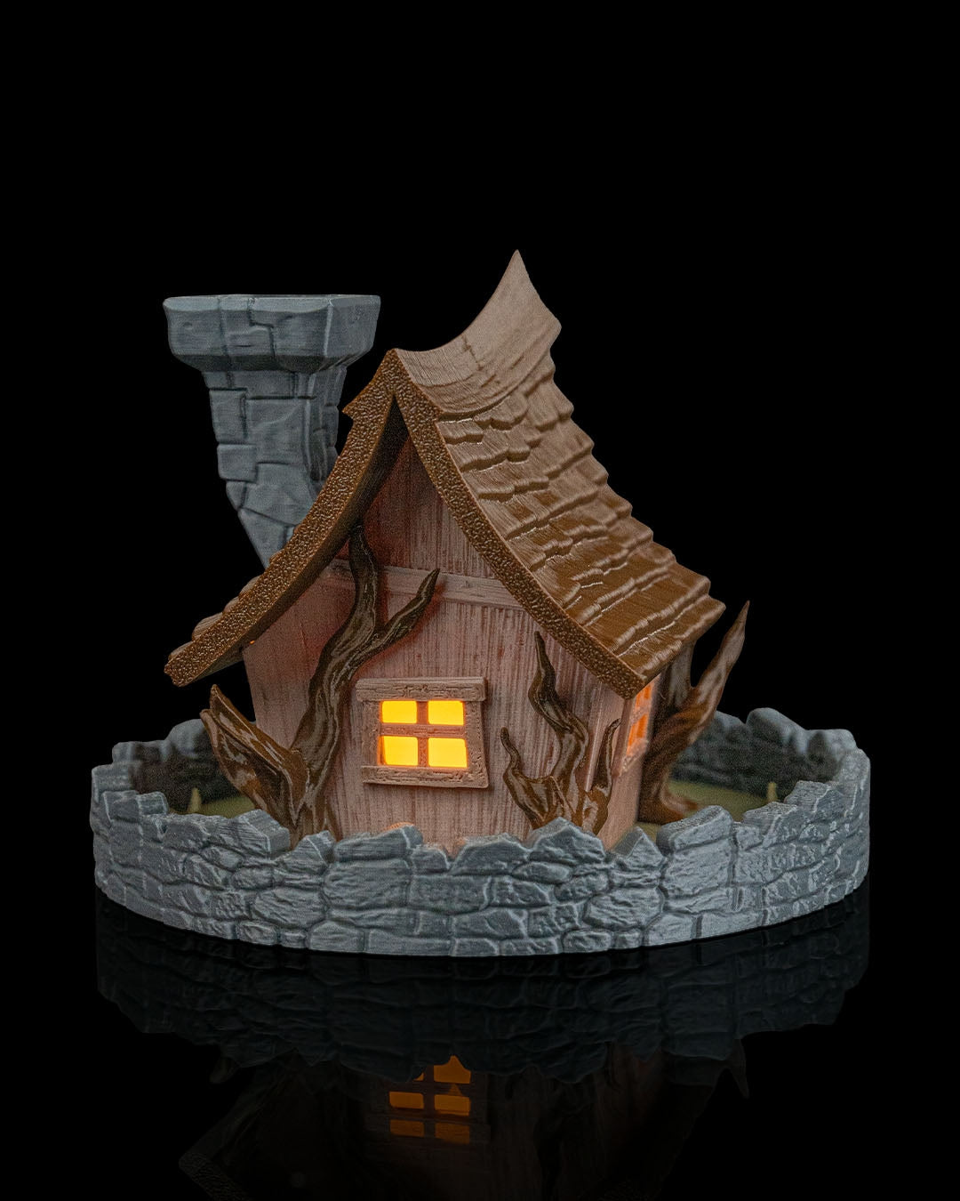 Ghost Manor Table Lamp & Backflow Incense Burner – Haunted House Halloween Decor | 3D Printed Spooky Light & Smoke Effect Burner