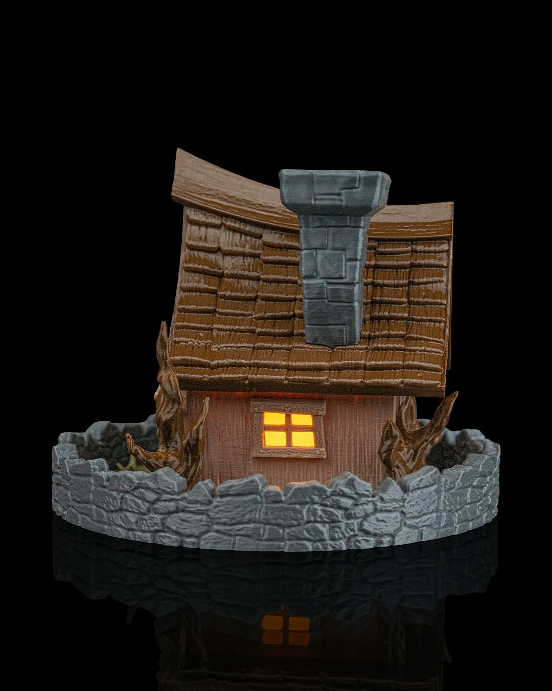 Ghost Manor Table Lamp & Backflow Incense Burner – Haunted House Halloween Decor | 3D Printed Spooky Light & Smoke Effect Burner