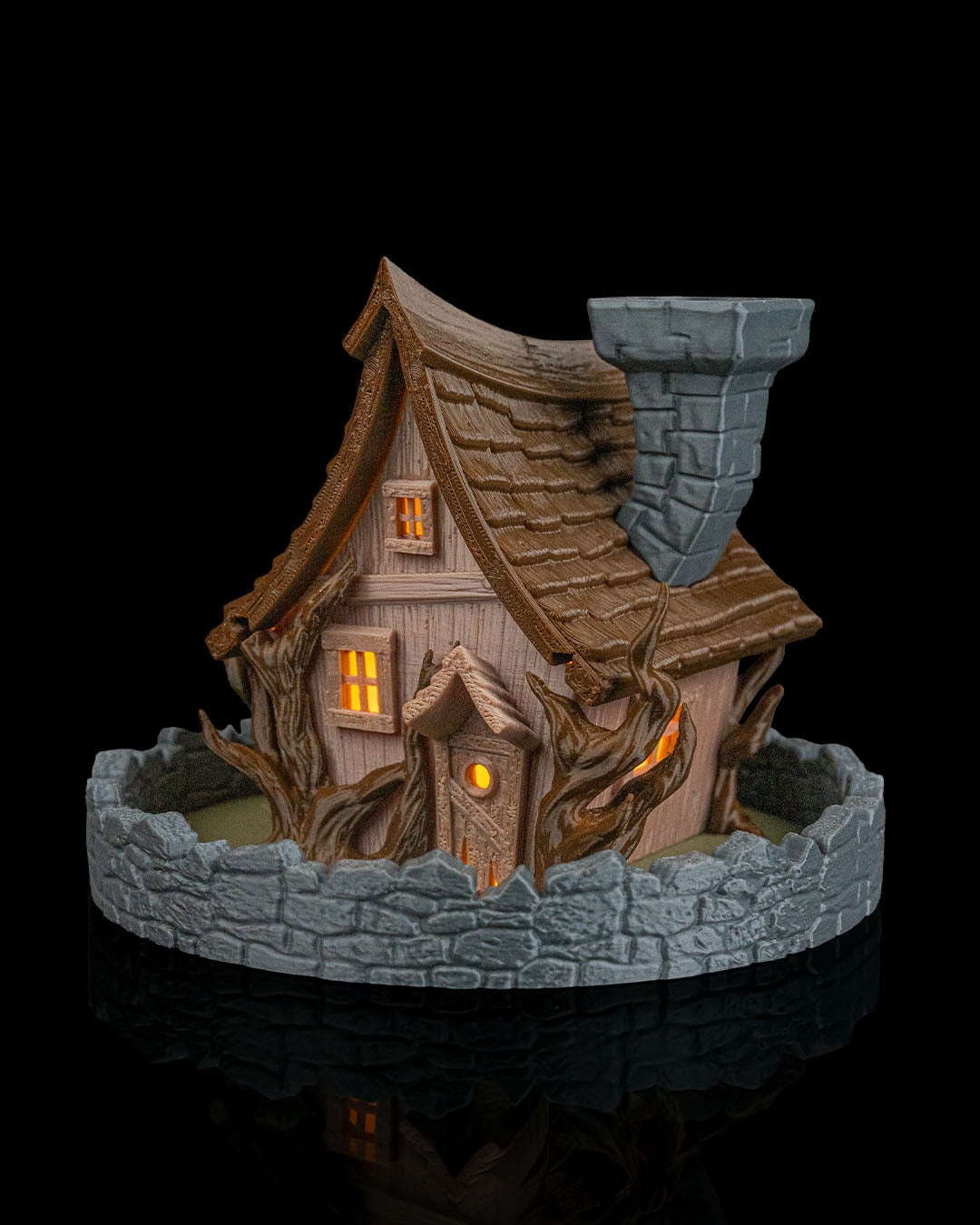 Ghost Manor Table Lamp & Backflow Incense Burner – Haunted House Halloween Decor | 3D Printed Spooky Light & Smoke Effect Burner