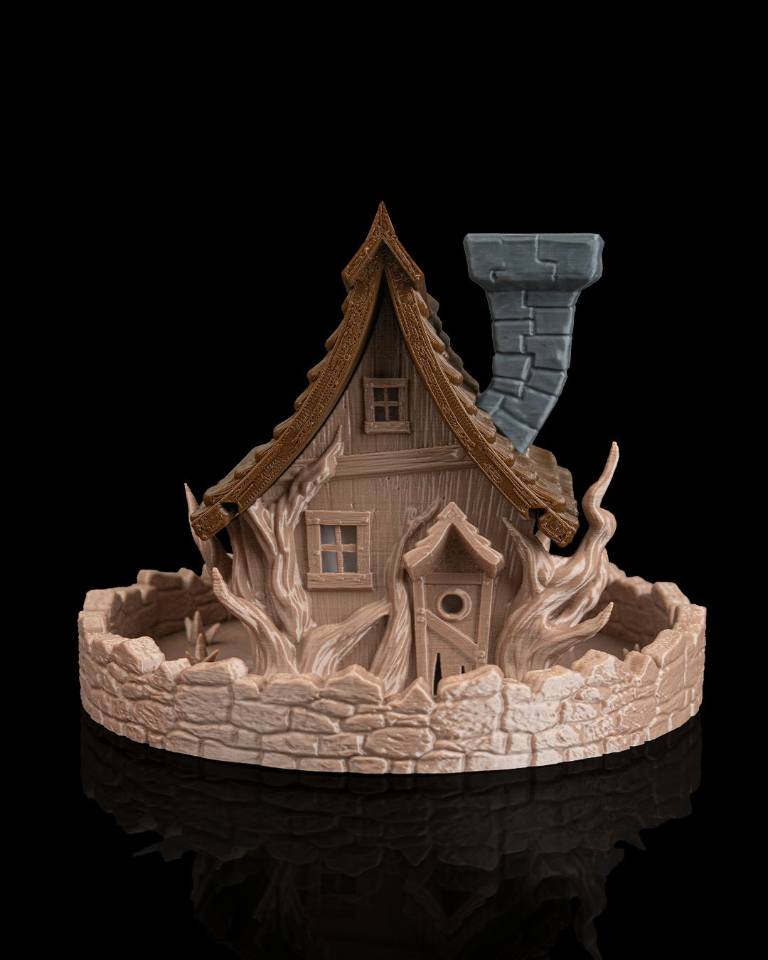 Ghost Manor Table Lamp & Backflow Incense Burner – Haunted House Halloween Decor | 3D Printed Spooky Light & Smoke Effect Burner