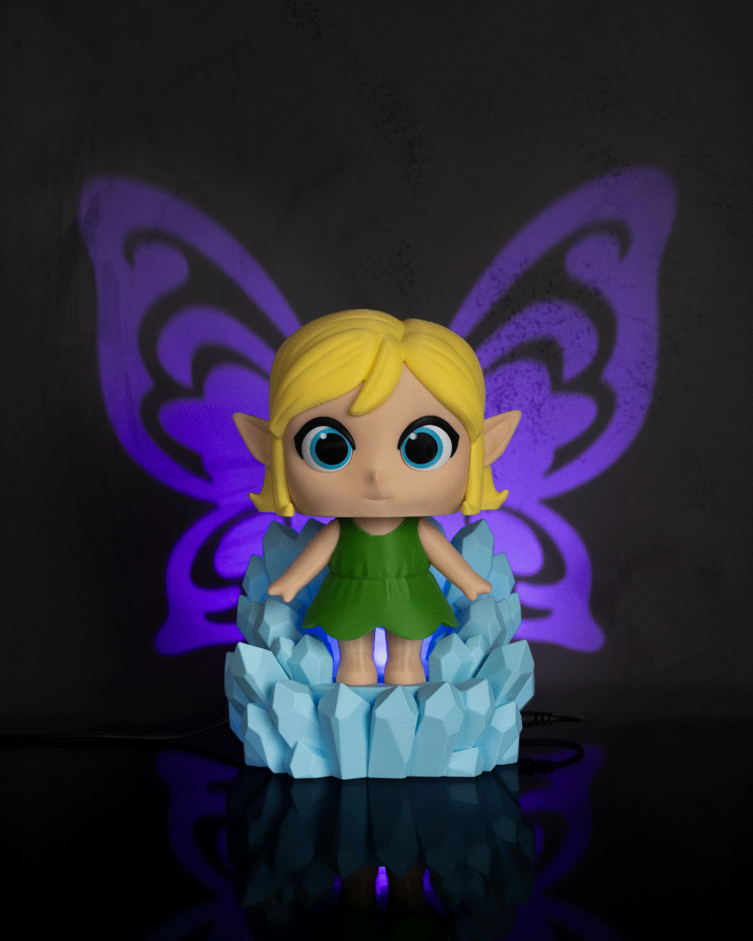 Glimmer Fairy Night Light Crystal Throne with Projected Wings