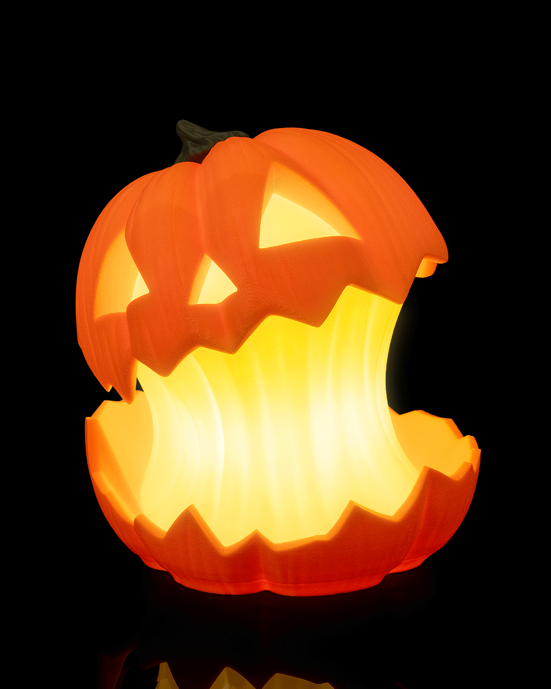 Glowgut Pumpkin Lantern Lamp – Creepy Jack-o’-Lantern Light | 3D Printed Halloween Pumpkin Décor Centerpiece