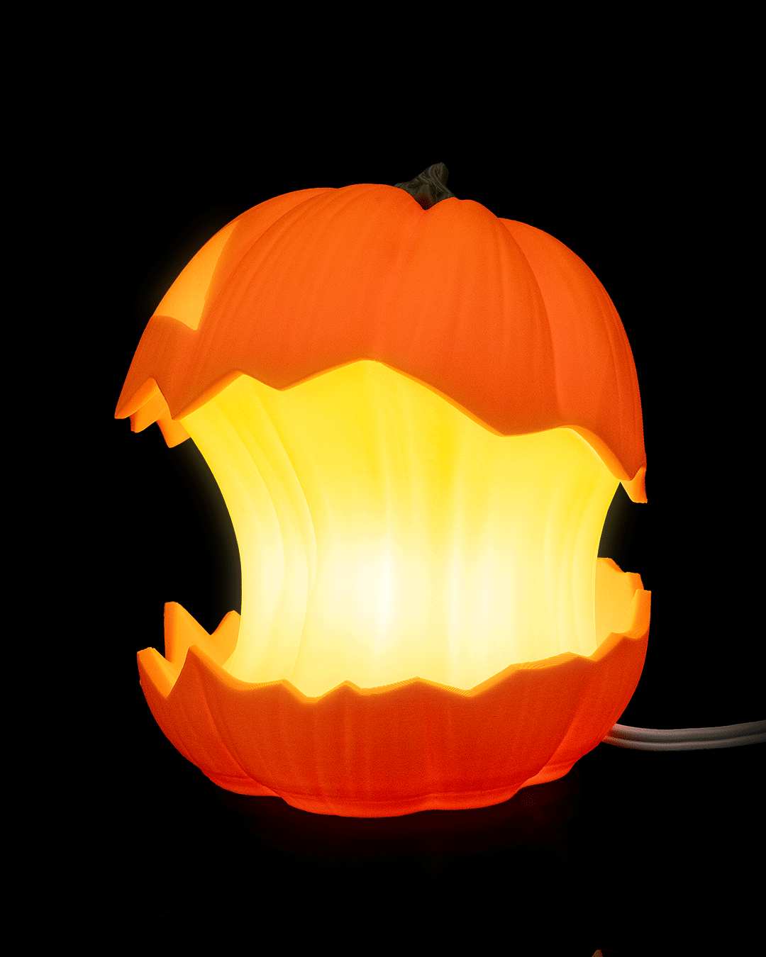 Glowgut Pumpkin Lantern Lamp – Creepy Jack-o’-Lantern Light | 3D Printed Halloween Pumpkin Décor Centerpiece