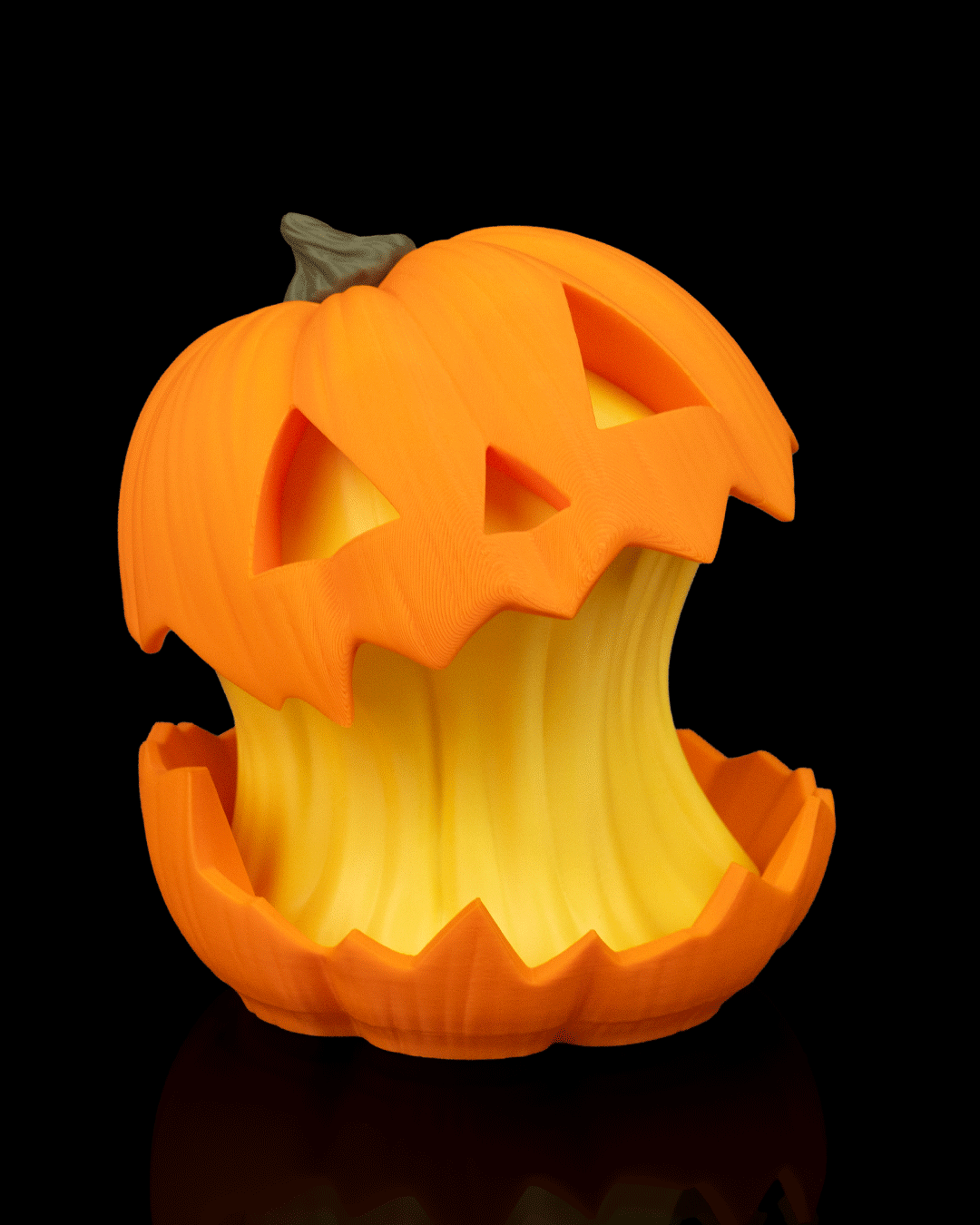 Glowgut Pumpkin Lantern Lamp – Creepy Jack-o’-Lantern Light | 3D Printed Halloween Pumpkin Décor Centerpiece