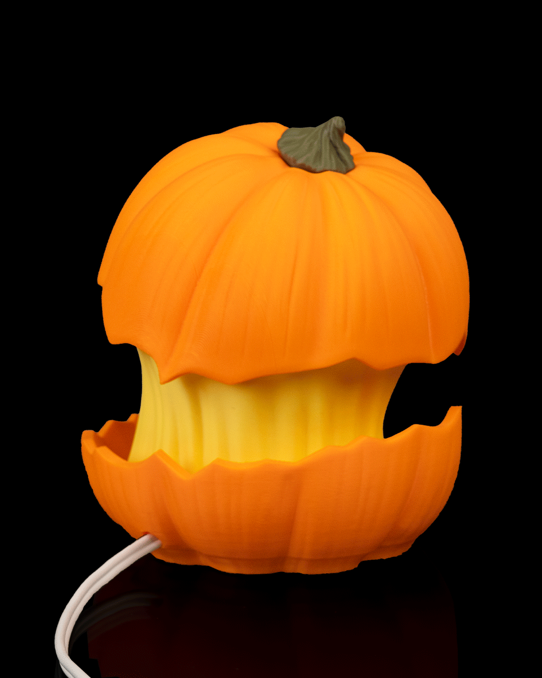 Glowgut Pumpkin Lantern Lamp – Creepy Jack-o’-Lantern Light | 3D Printed Halloween Pumpkin Décor Centerpiece