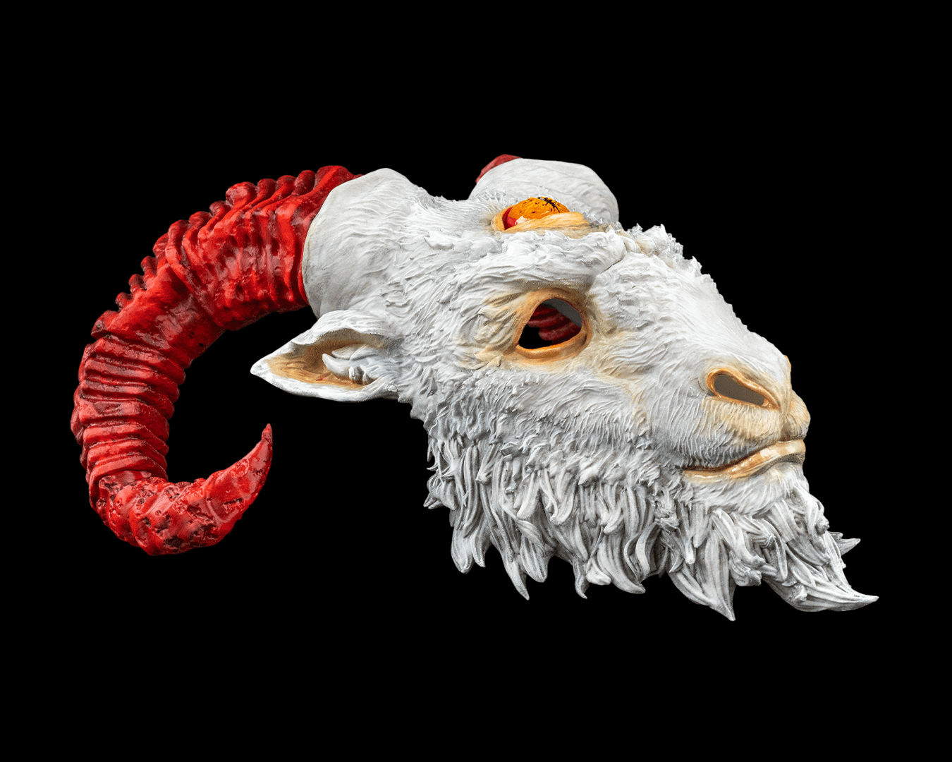 Goat of the Abyss Mask – Masquerade Macabre Collection | 3D Printed Demon Goat Halloween Cosplay Mask in 3 Sizes