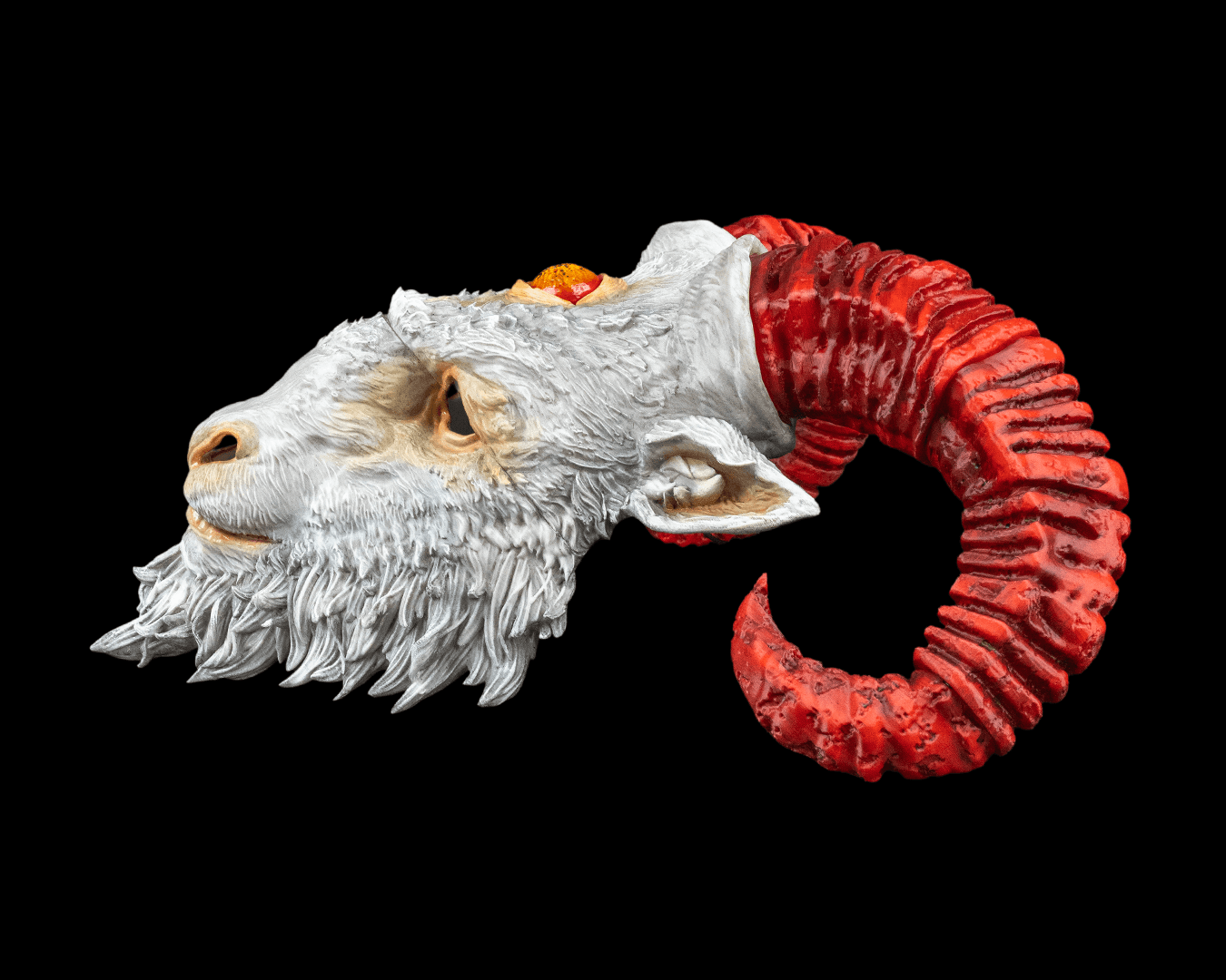 Goat of the Abyss Mask – Masquerade Macabre Collection | 3D Printed Demon Goat Halloween Cosplay Mask in 3 Sizes