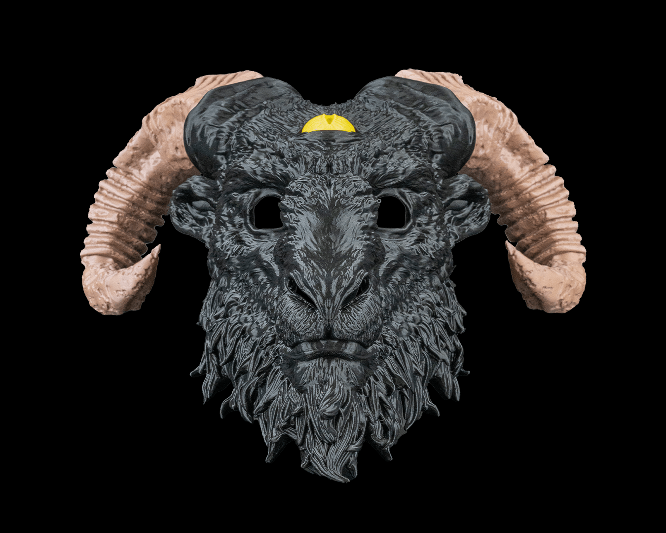 Goat of the Abyss Mask – Masquerade Macabre Collection | 3D Printed Demon Goat Halloween Cosplay Mask in 3 Sizes