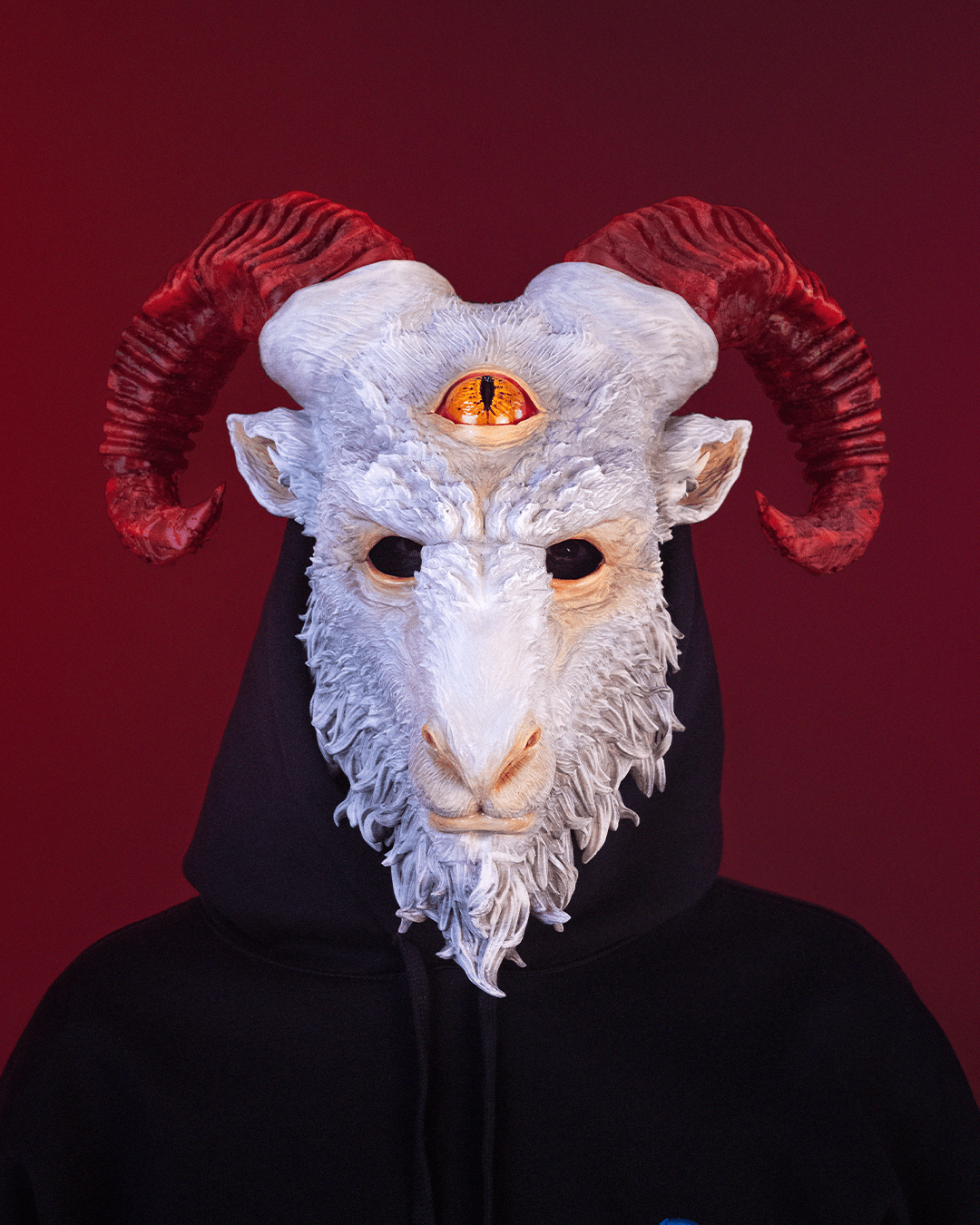 Goat of the Abyss Mask – Masquerade Macabre Collection | 3D Printed Demon Goat Halloween Cosplay Mask in 3 Sizes
