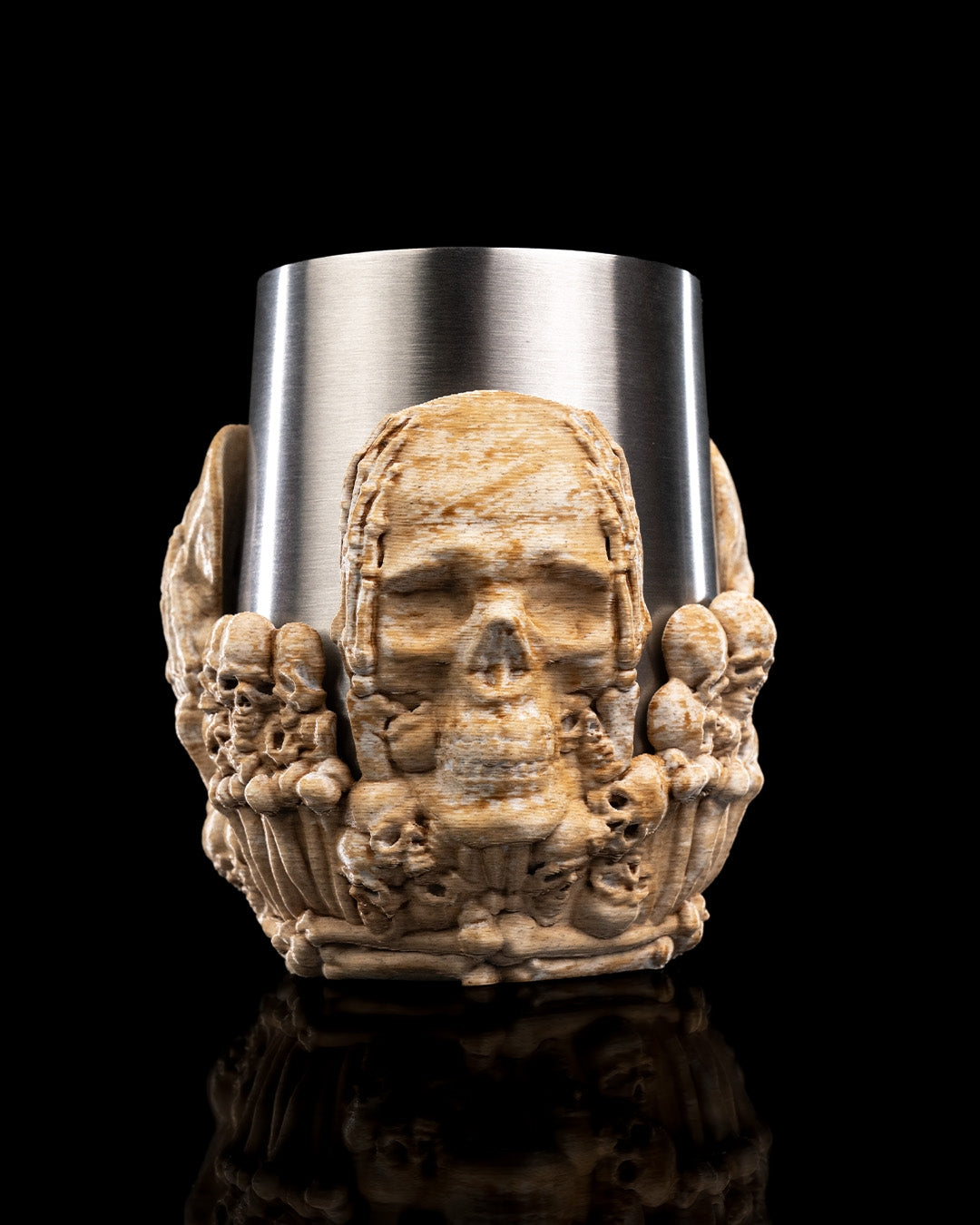 Skull Cup Holder – Gothic Halloween Drinkware | Creepy Skull Mug Sleeve | 3D Printed Horror Kitchen & Bar Decor