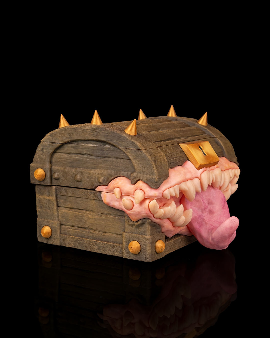 Greedy Chest Monster Treasure Card Deck Box with Fangs and Tongue