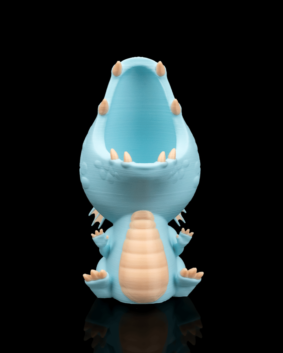 Green Breath Baby Dragon Planter – 14cm Fantasy Open Mouth Pot | 3D Printed Mythical Home & Garden Décor