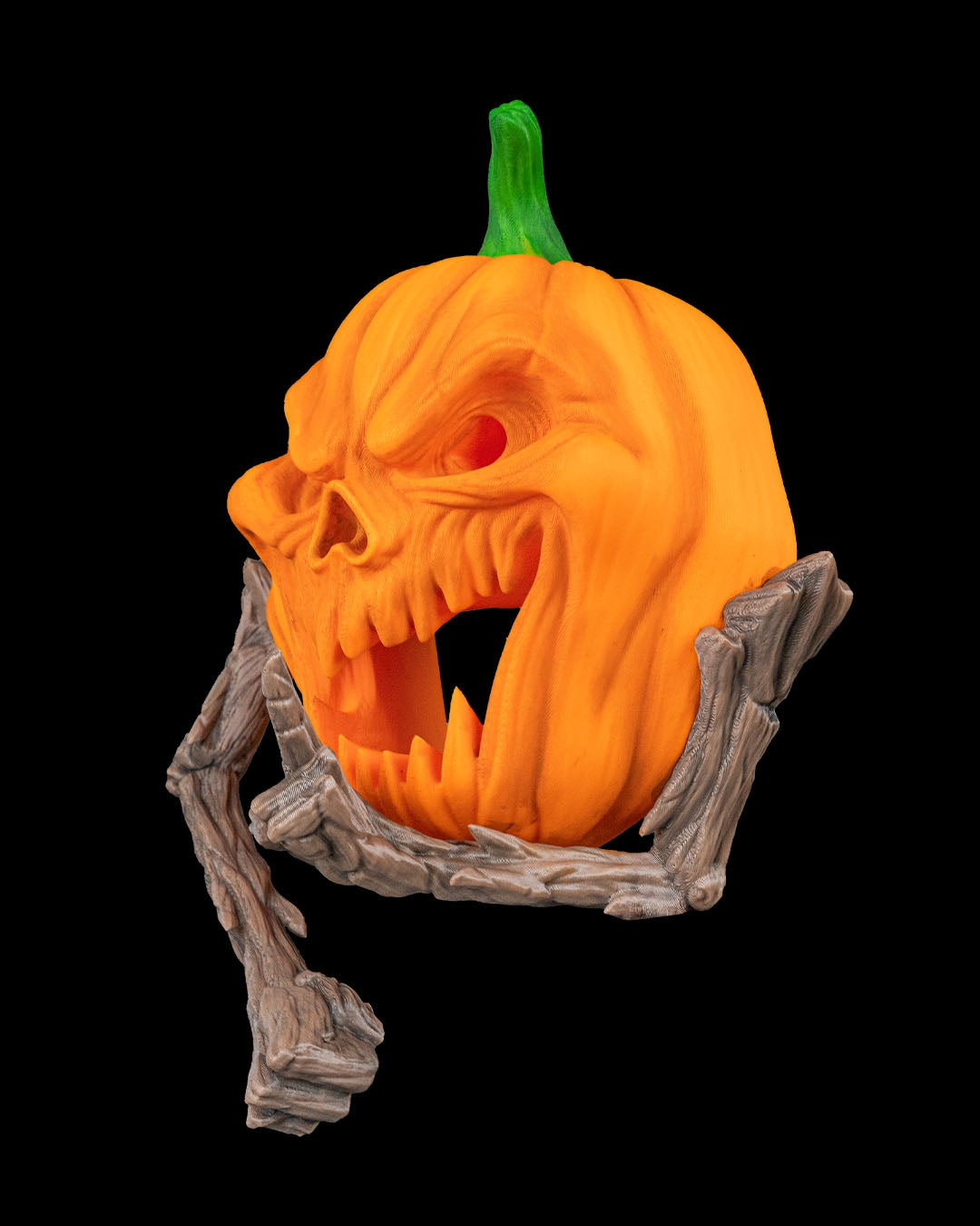 Hallowed Hush Pumpkin Door Knocker – Creepy Jack-o’-Lantern Wall Décor | 3D Printed Halloween Pumpkin Skull Decoration