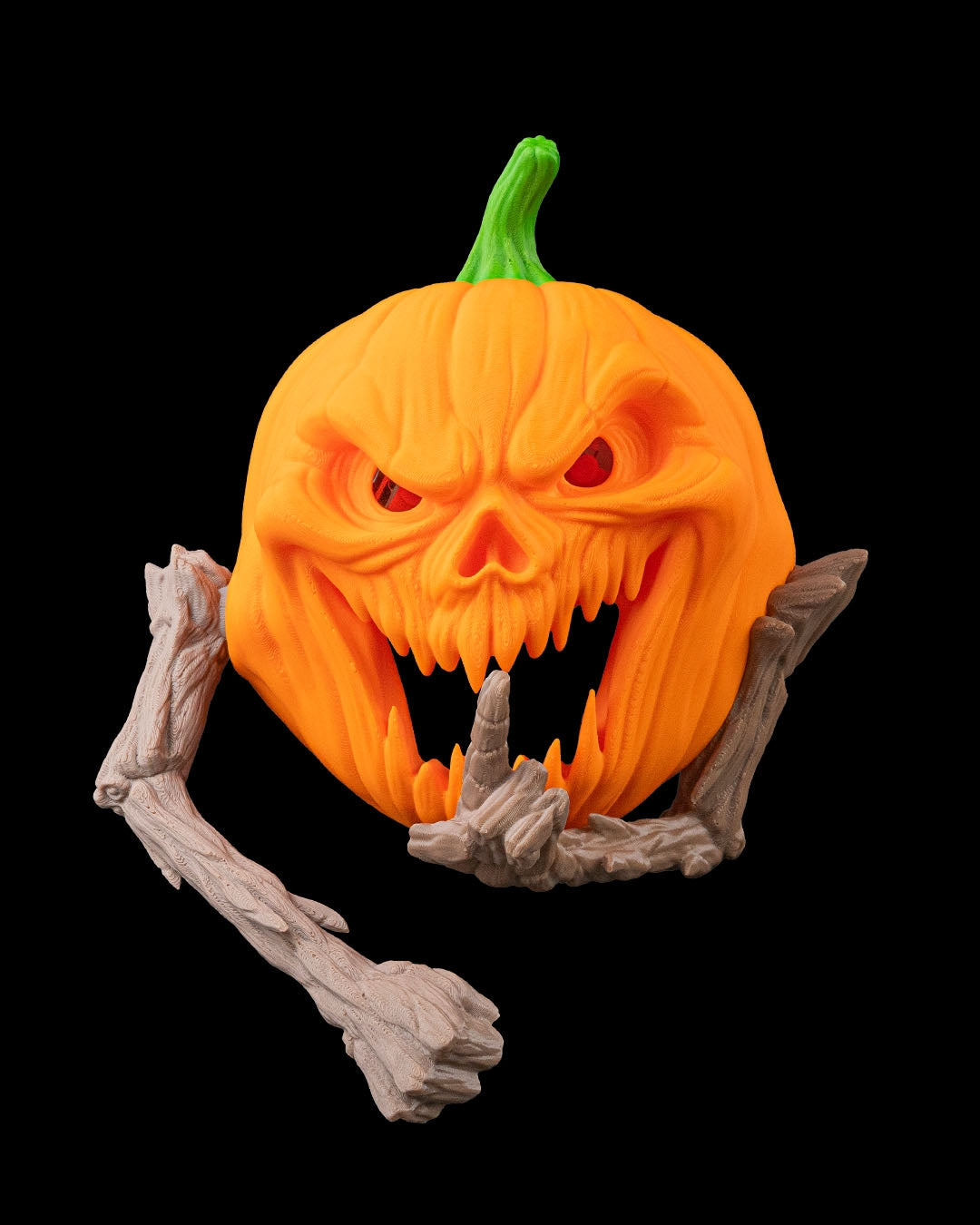 Hallowed Hush Pumpkin Door Knocker – Creepy Jack-o’-Lantern Wall Décor | 3D Printed Halloween Pumpkin Skull Decoration