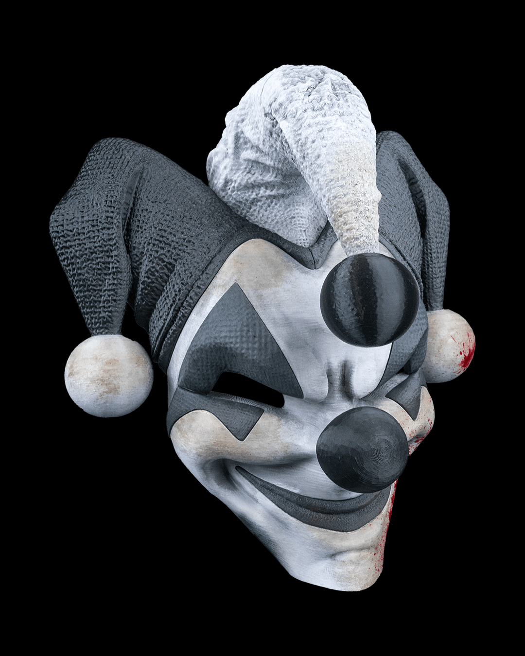 Harlekeen Clown Mask – Masquerade Macabre Collection | 3D Printed Evil Jester Halloween Cosplay Mask in 3 Sizes