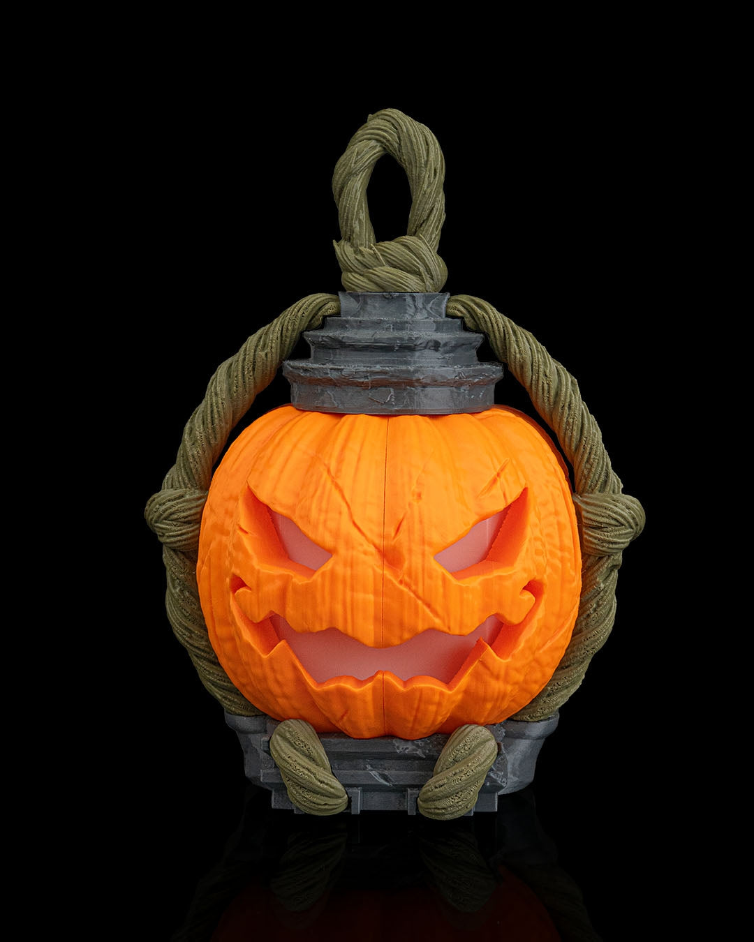 Jack O’ Glow Table Lamp – Halloween Pumpkin Lantern Décor | Spooky Jack-o’-Lantern Accent Light | 3D Printed Halloween Lamp (25 cm)