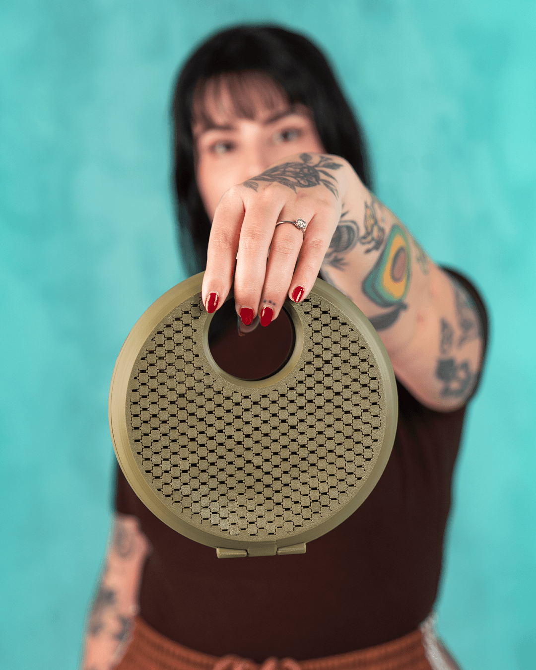 The Luna Purse – Celestial Mesh 3D Printed Crossbody Bag | Modern Circular Purse with Custom Strap Length