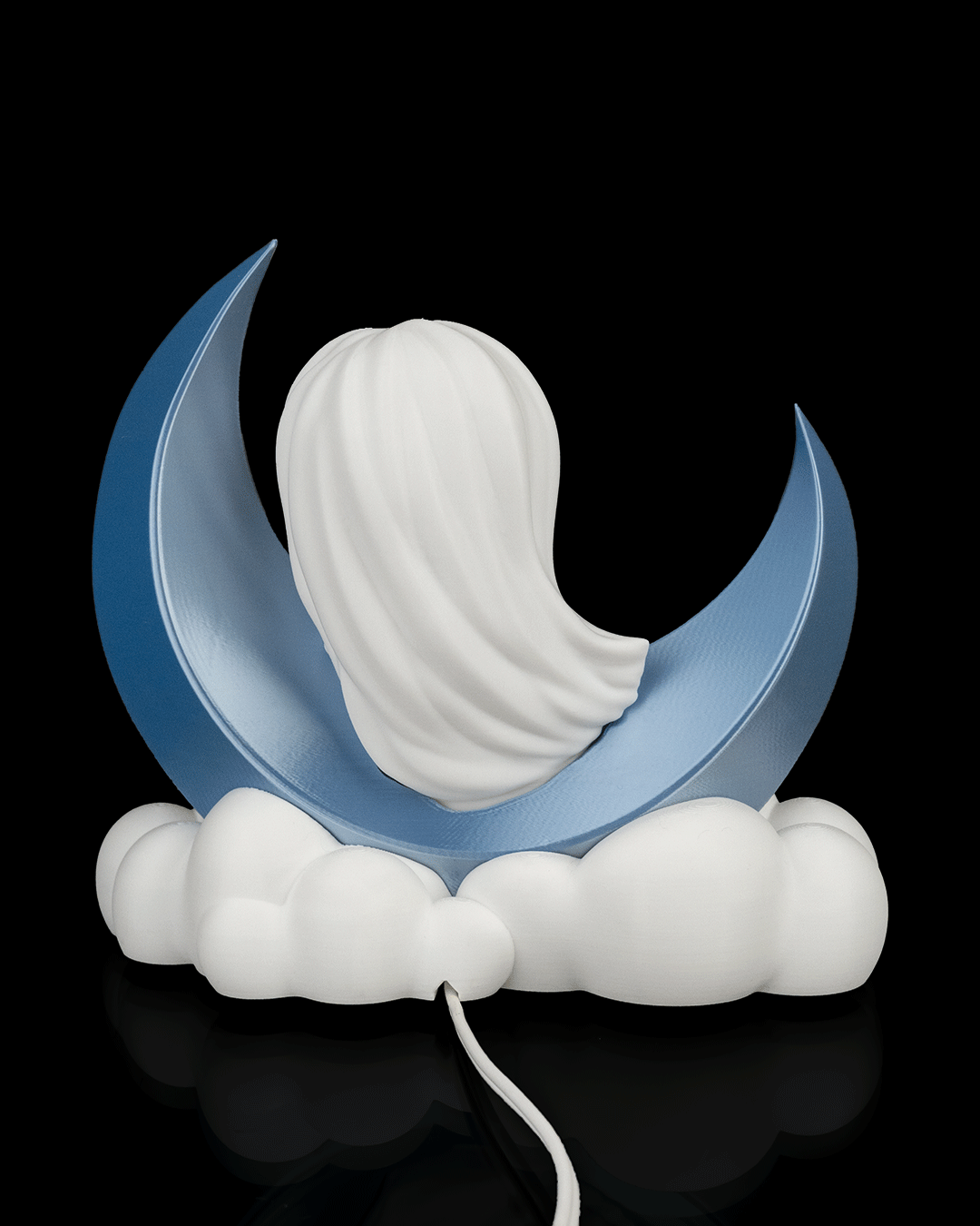 Moon Dreamer Night Light Girl on Crescent Moon LED Lamp