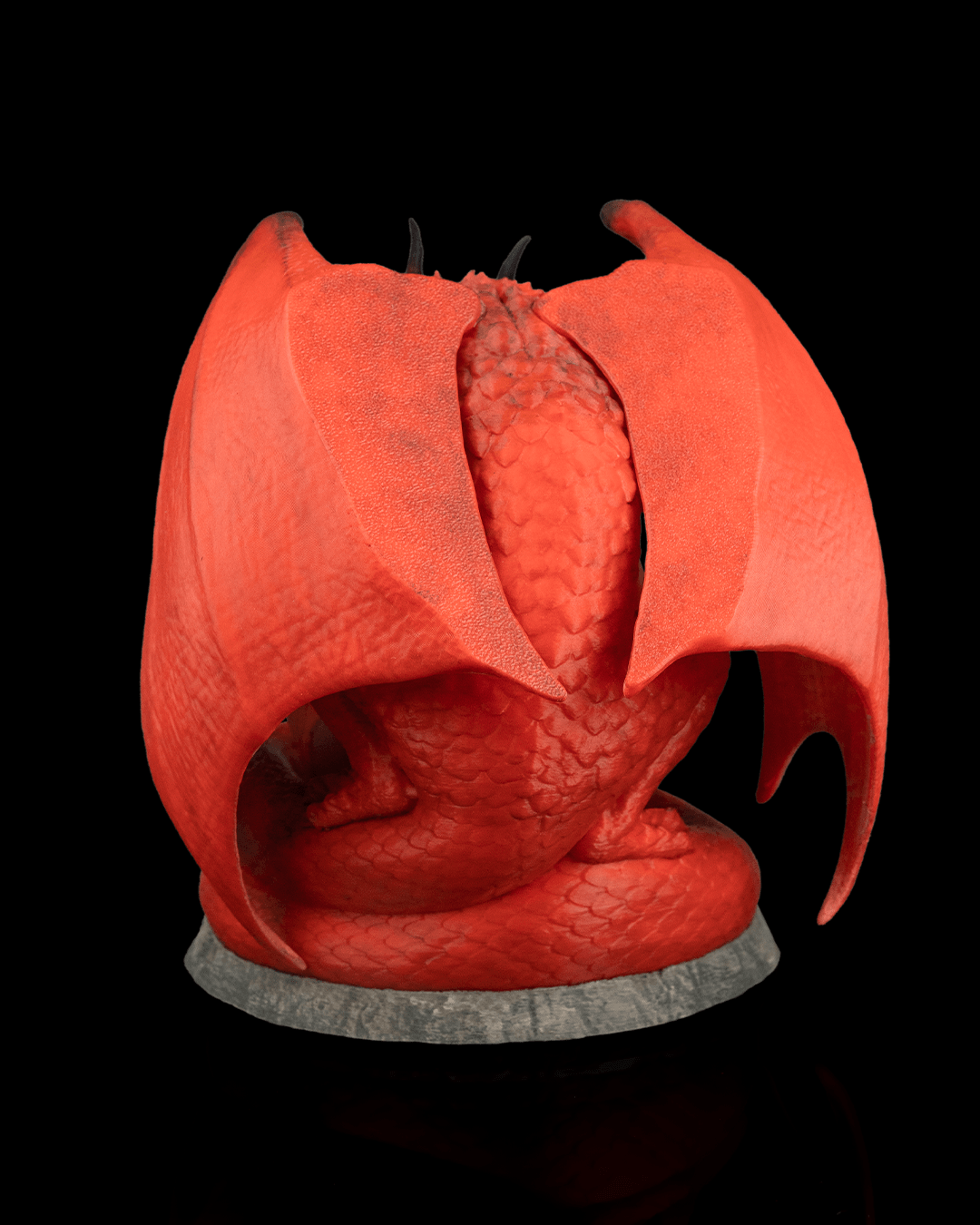 Necrodragon Table Lamp – Gothic Red Dragon with Skull Light | 3D Printed Halloween Dragon Lamp | Spooky Fantasy Home Decor (20cm)