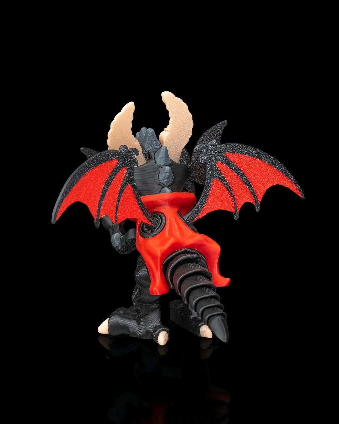 Night Fang Dragon Figurine – Dracoween Vampire Dragon Statue | Gothic Halloween Dragon Collectible | Fantasy Horror Home Décor (15cm)