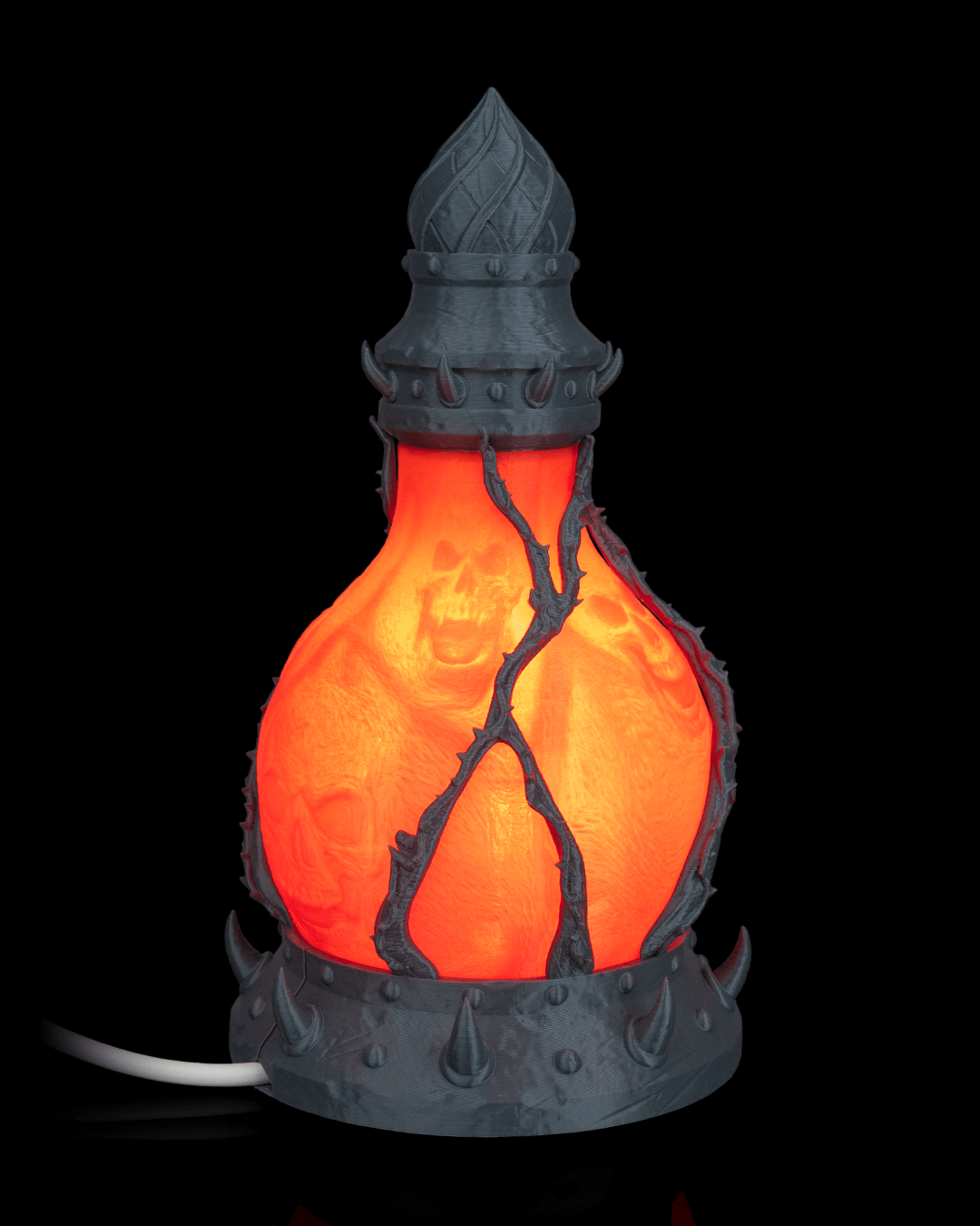 Potion of Doom Table Lamp – Haunted Halloween Skull Bottle Light | Spooky Gothic Home Décor Accent Lamp (25cm)