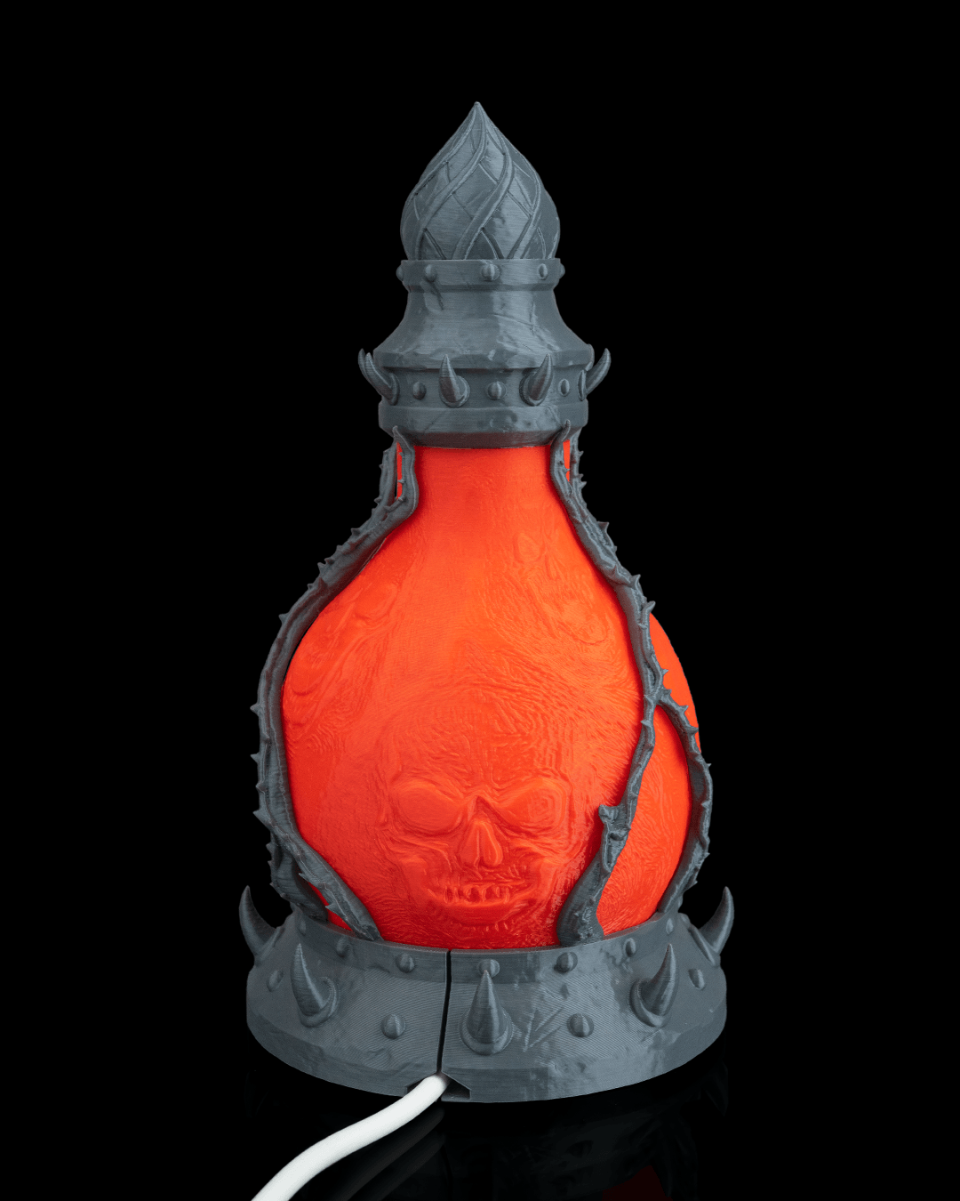 Potion of Doom Table Lamp – Haunted Halloween Skull Bottle Light | Spooky Gothic Home Décor Accent Lamp (25cm)