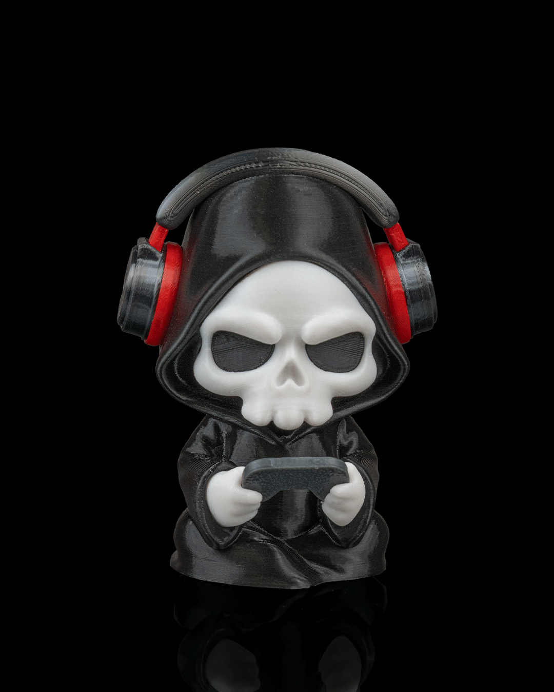 Gamer Reaper Figurine – Grim Reaper with Headphones | 3D Printed Halloween Collectible | Killer Holidays Collection