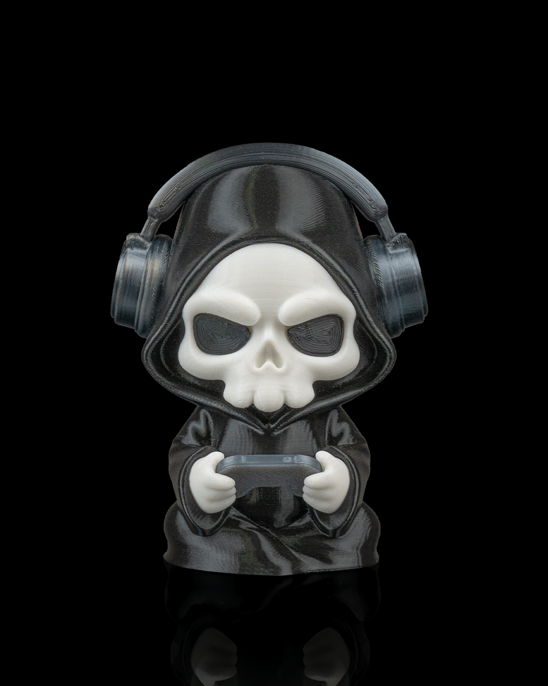 Gamer Reaper Figurine – Grim Reaper with Headphones | 3D Printed Halloween Collectible | Killer Holidays Collection