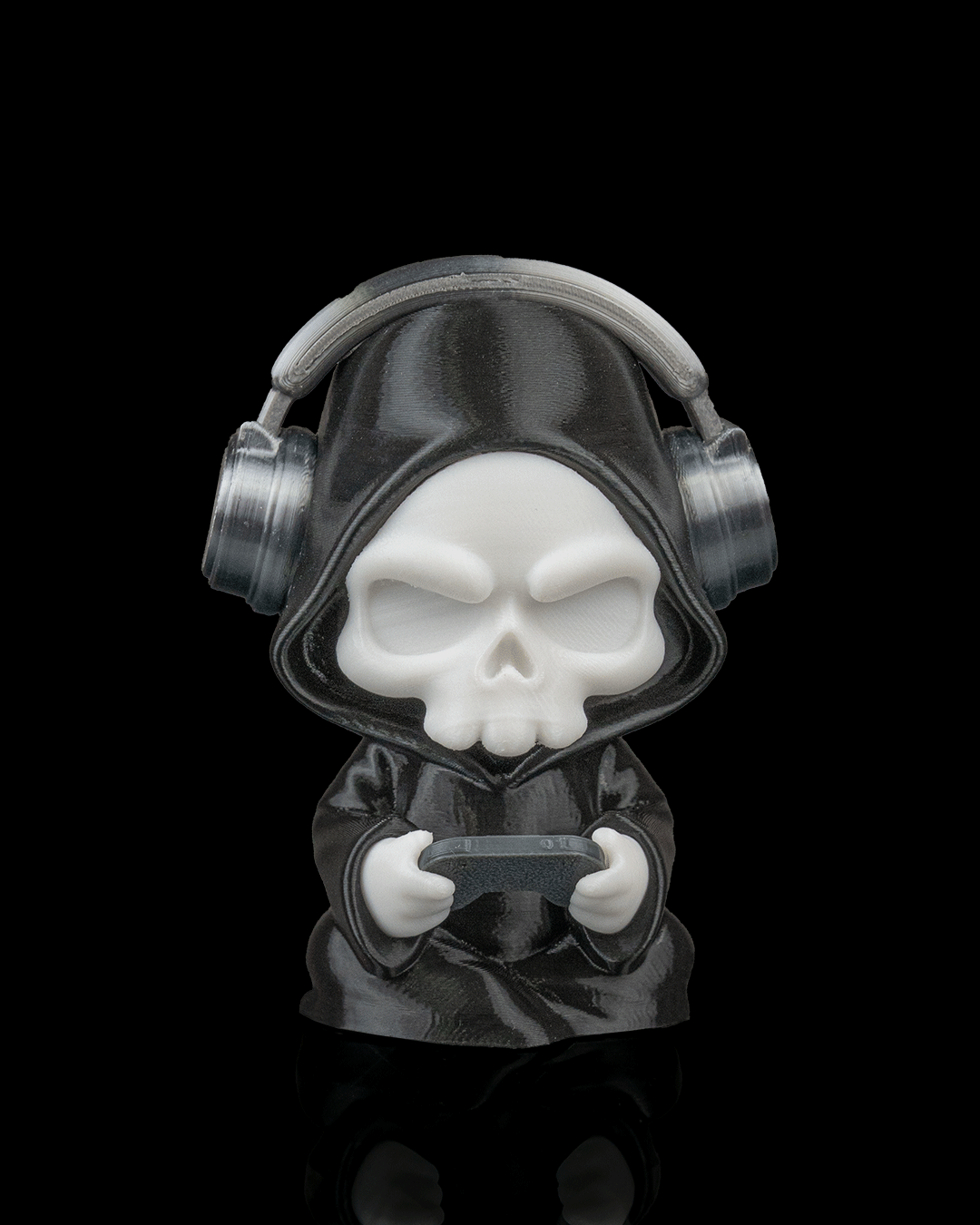 Gamer Reaper Figurine – Grim Reaper with Headphones | 3D Printed Halloween Collectible | Killer Holidays Collection