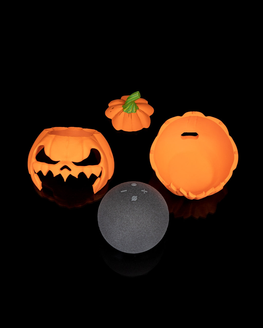 Pumpkin Echo Dot Holder – Jack O’ Lantern Halloween Speaker Stand | Spooky 3D Printed Smart Speaker Decor