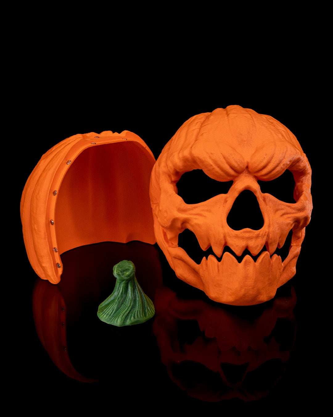Pumpkin Head Mask – Creepy Jack O’ Lantern Halloween Mask | 3D Printed Horror Costume Prop | Scary Pumpkin Mask (3 Sizes)