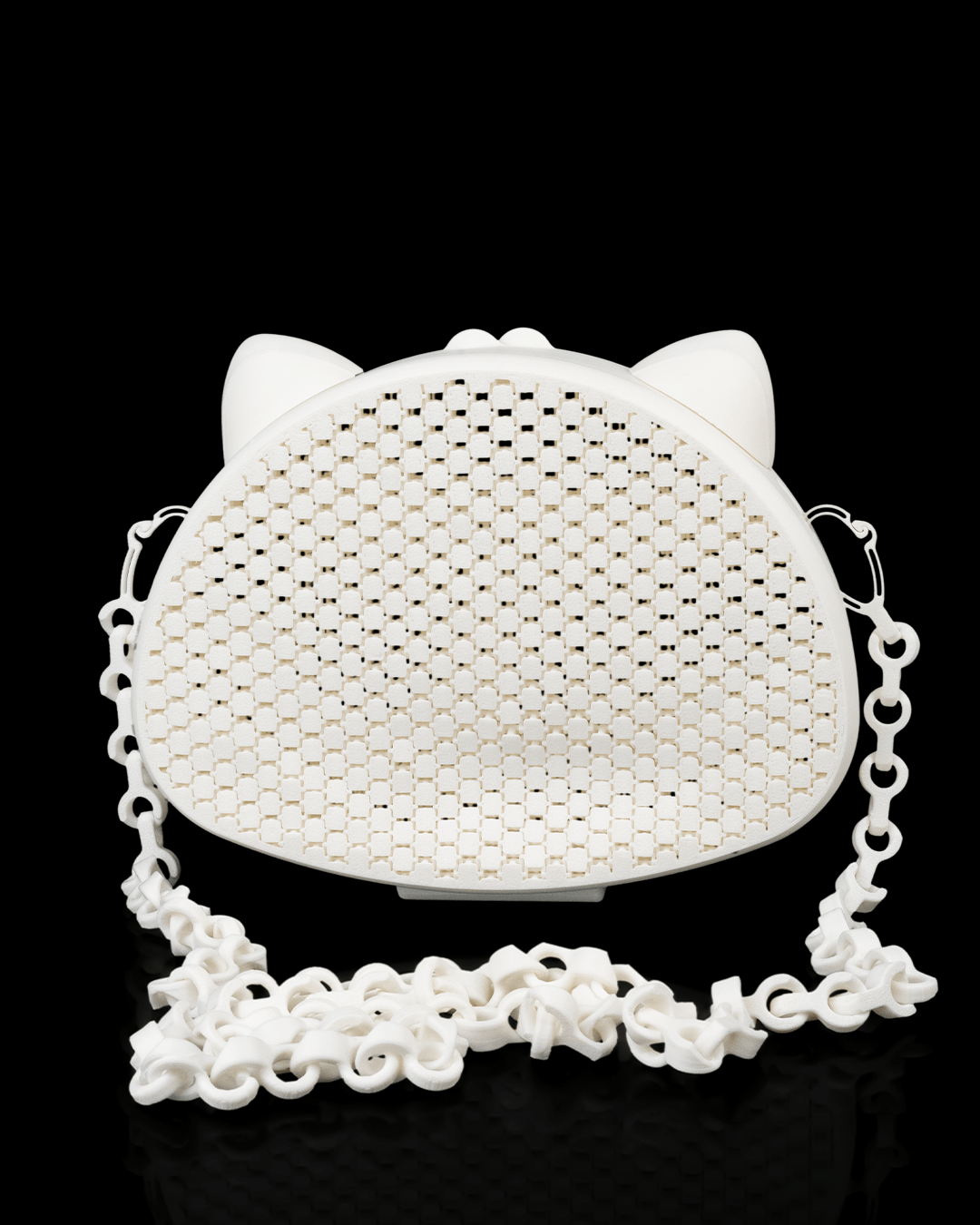 The Purrse – Cat Ear Mesh 3D Printed Crossbody Bag | Playful Gothic Cat Purse with Custom Strap Length