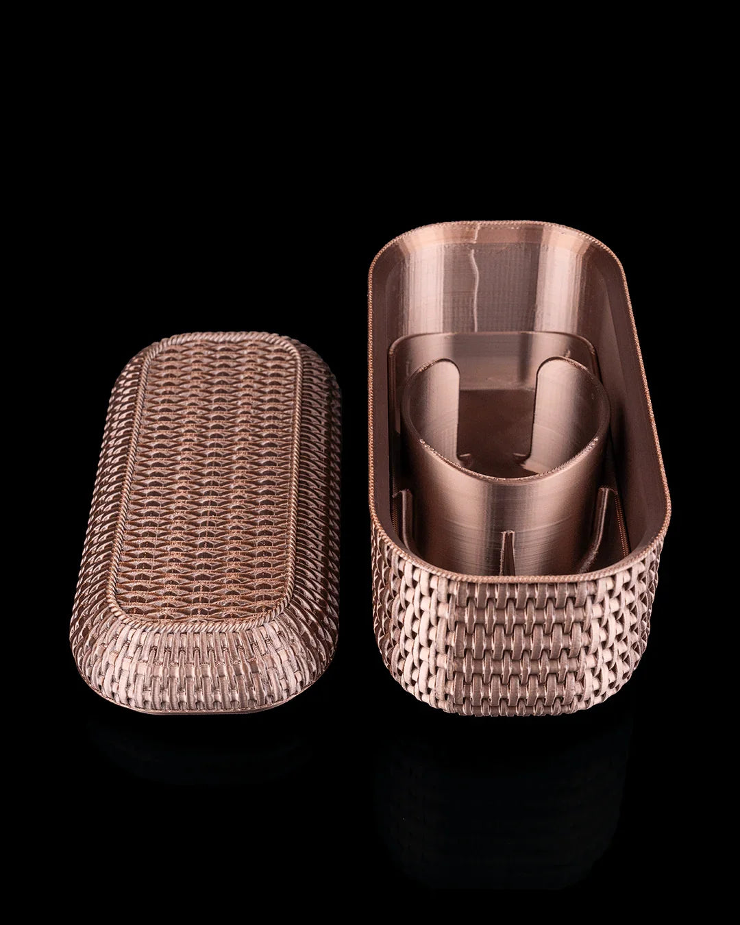 Rattan Retreat – Textured Bath Organizer Set for a Natural Touch - Fusion Layer 3D