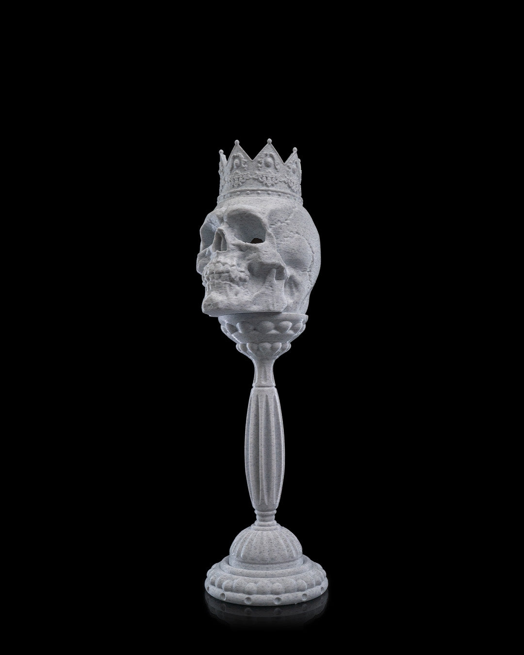 Skull Candle Holders – 2 Styles Gothic Halloween Decor | Crow Skull or Crown Skull | 3D Printed Horror Candle Stand with LED Glow