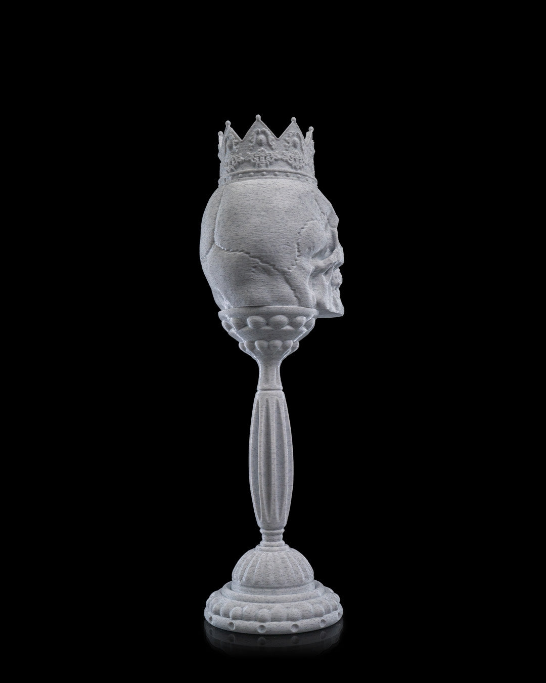 Skull Candle Holders – 2 Styles Gothic Halloween Decor | Crow Skull or Crown Skull | 3D Printed Horror Candle Stand with LED Glow