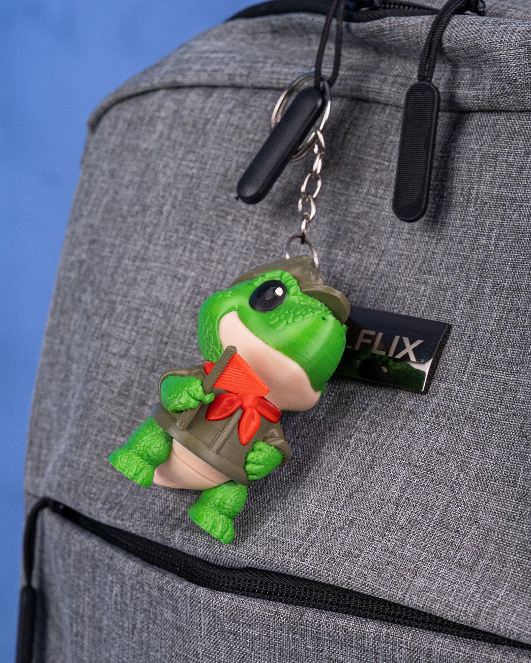 Scout-a-saurus Rex Keychain – Adventurous Dino Explorer - Fusion Layer 3D