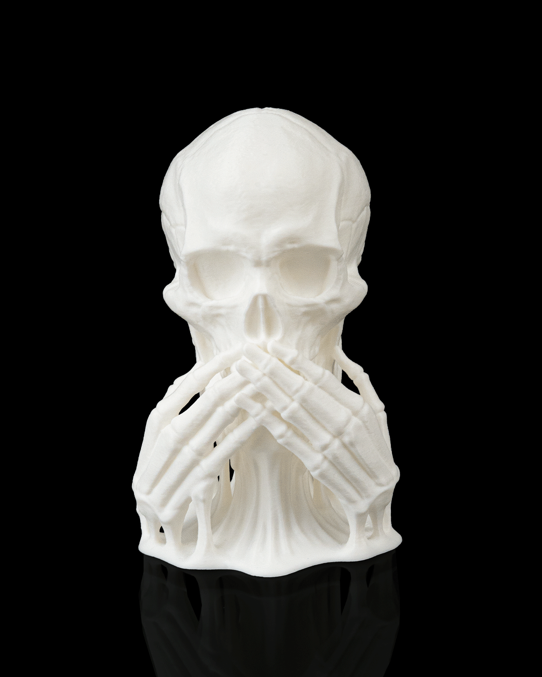 Skulls of Wisdom Statue Set – See No Evil, Hear No Evil, Speak No Evil | Gothic Skull Halloween Décor | 3D Printed Spooky Figurines