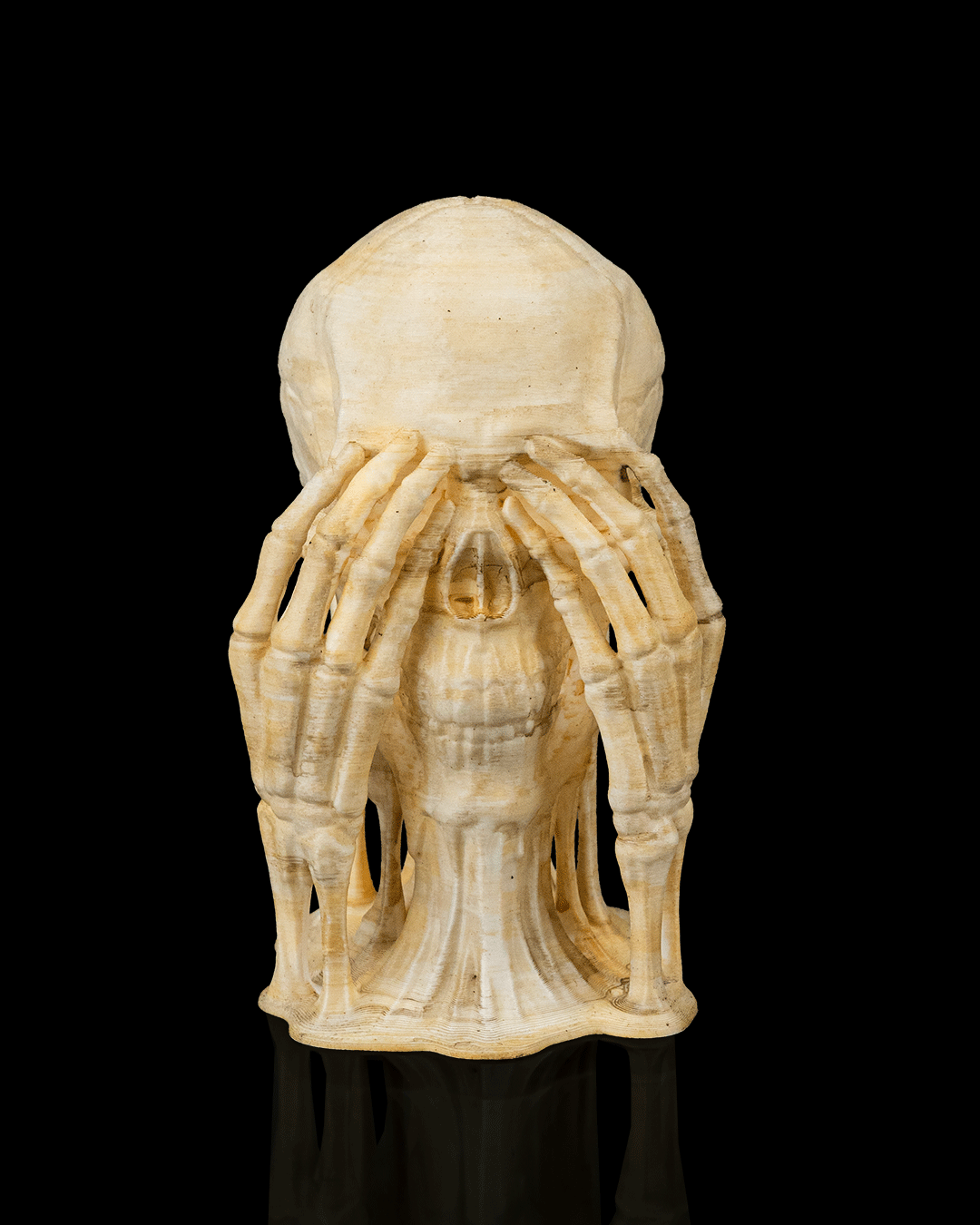 Skulls of Wisdom Statue Set – See No Evil, Hear No Evil, Speak No Evil | Gothic Skull Halloween Décor | 3D Printed Spooky Figurines