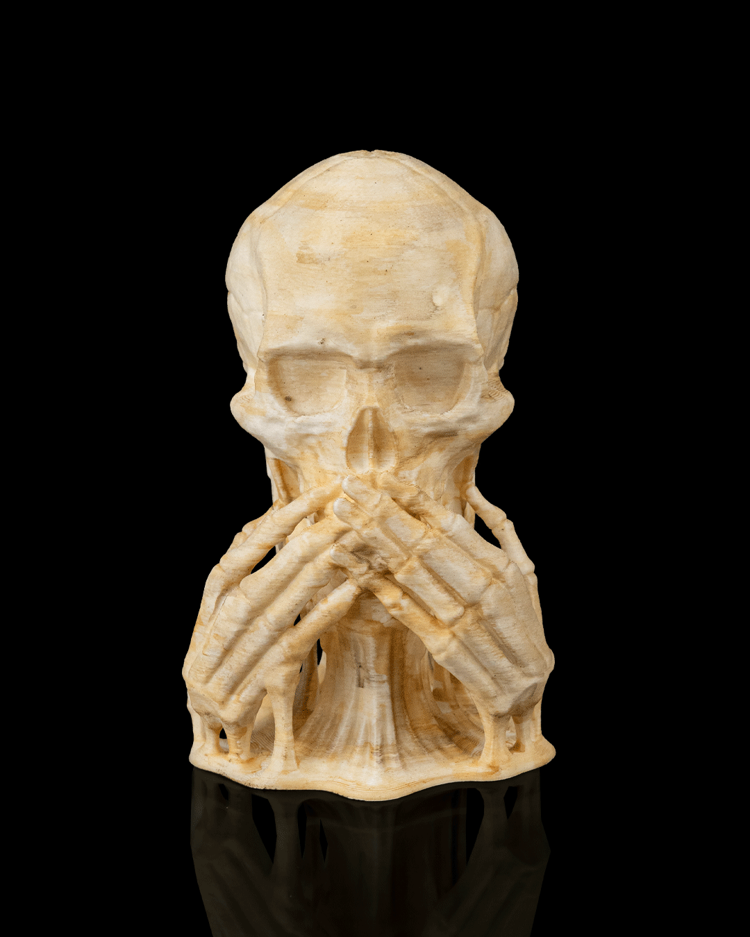 Skulls of Wisdom Statue Set – See No Evil, Hear No Evil, Speak No Evil | Gothic Skull Halloween Décor | 3D Printed Spooky Figurines
