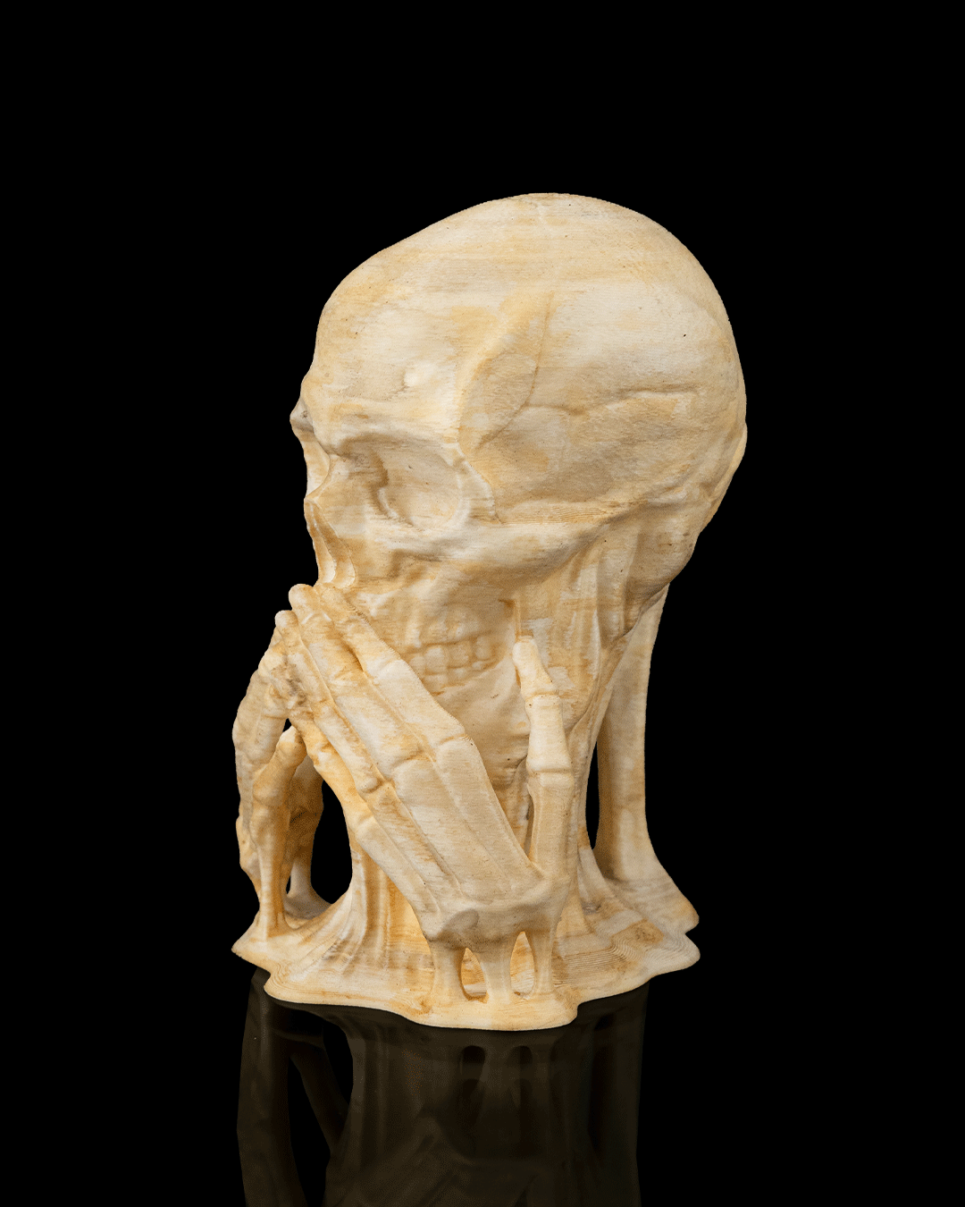 Skulls of Wisdom Statue Set – See No Evil, Hear No Evil, Speak No Evil | Gothic Skull Halloween Décor | 3D Printed Spooky Figurines