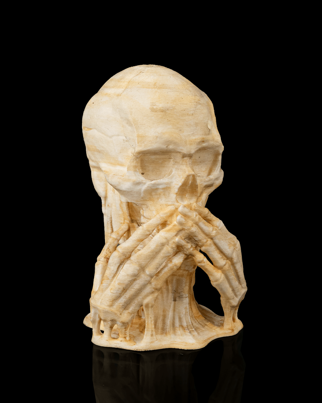 Skulls of Wisdom Statue Set – See No Evil, Hear No Evil, Speak No Evil | Gothic Skull Halloween Décor | 3D Printed Spooky Figurines