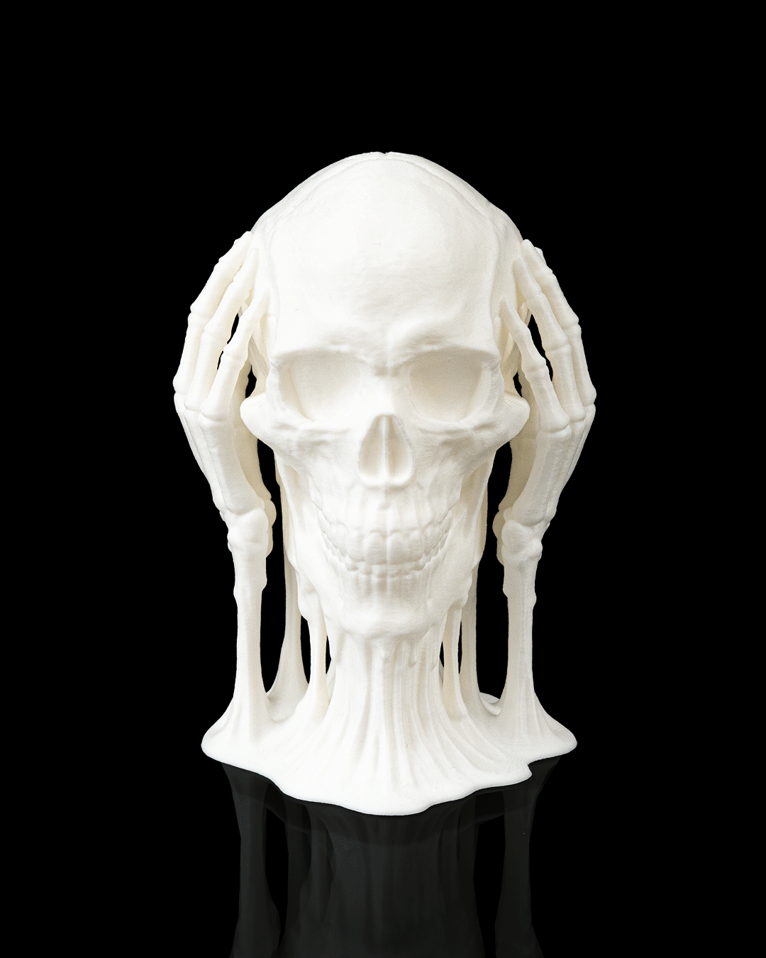 Skulls of Wisdom Statue Set – See No Evil, Hear No Evil, Speak No Evil | Gothic Skull Halloween Décor | 3D Printed Spooky Figurines