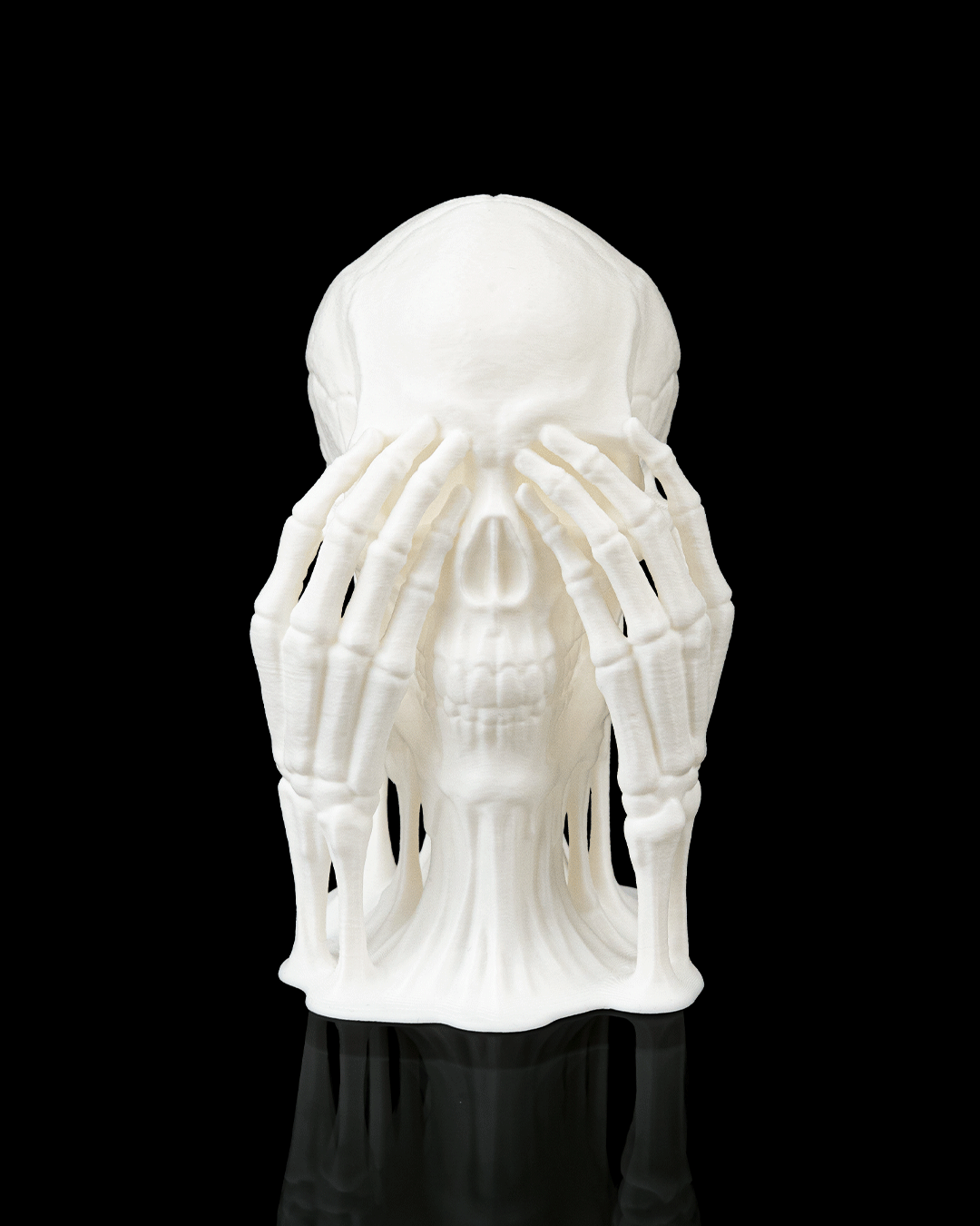 Skulls of Wisdom Statue Set – See No Evil, Hear No Evil, Speak No Evil | Gothic Skull Halloween Décor | 3D Printed Spooky Figurines