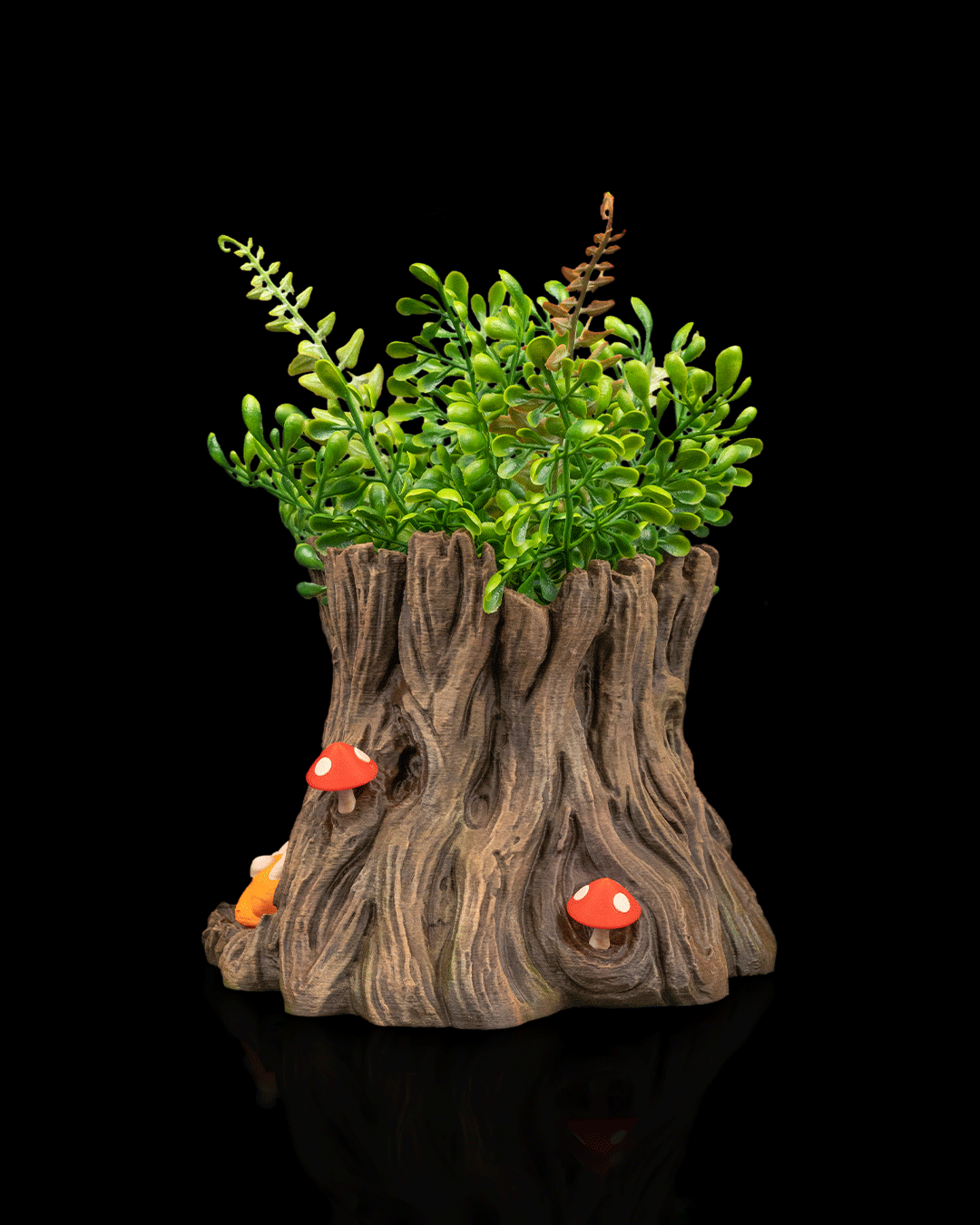 Snuggle Stump Dragon Planter – Fantasy Woodland Tree Stump Pot | 3D Printed Baby Dragon Home & Garden Décor