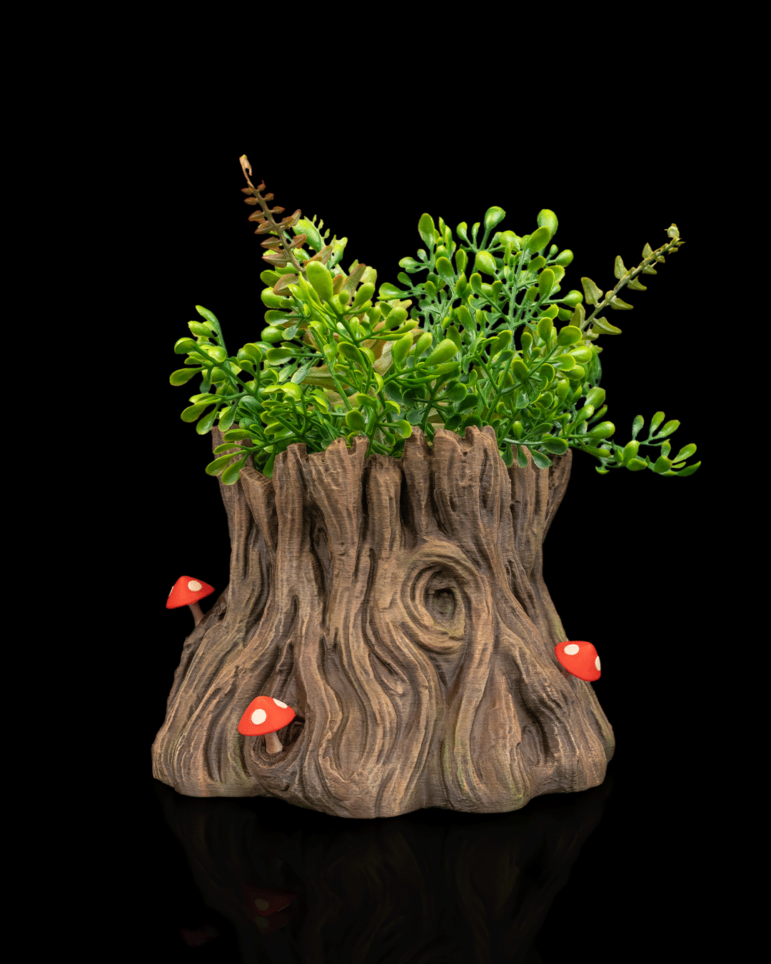 Snuggle Stump Dragon Planter – Fantasy Woodland Tree Stump Pot | 3D Printed Baby Dragon Home & Garden Décor