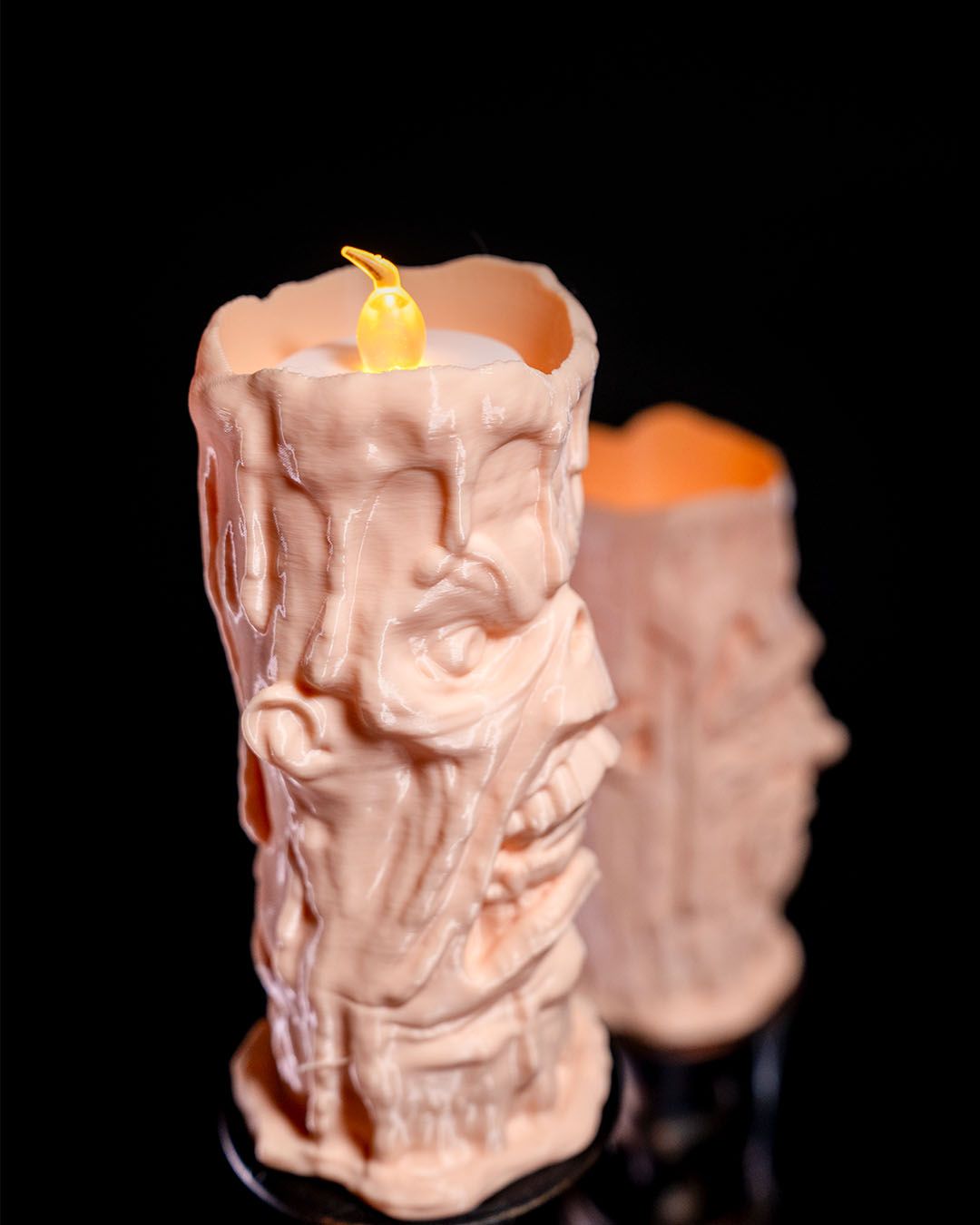 Soul-Lit Candelabra Haunted Triple Candle Display