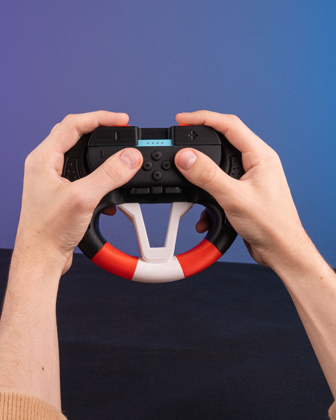 Steering Solo Controller Grip – Racing Wheel Accessory for Nintendo Switch Joy-Con | 3D Printed Gaming Grip