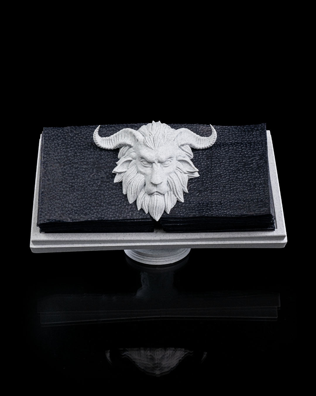 Goat Head Napkin Holder – Gothic Halloween Table Decor | Spooky Occult Kitchen Accent | 3D Printed Horror Party Prop